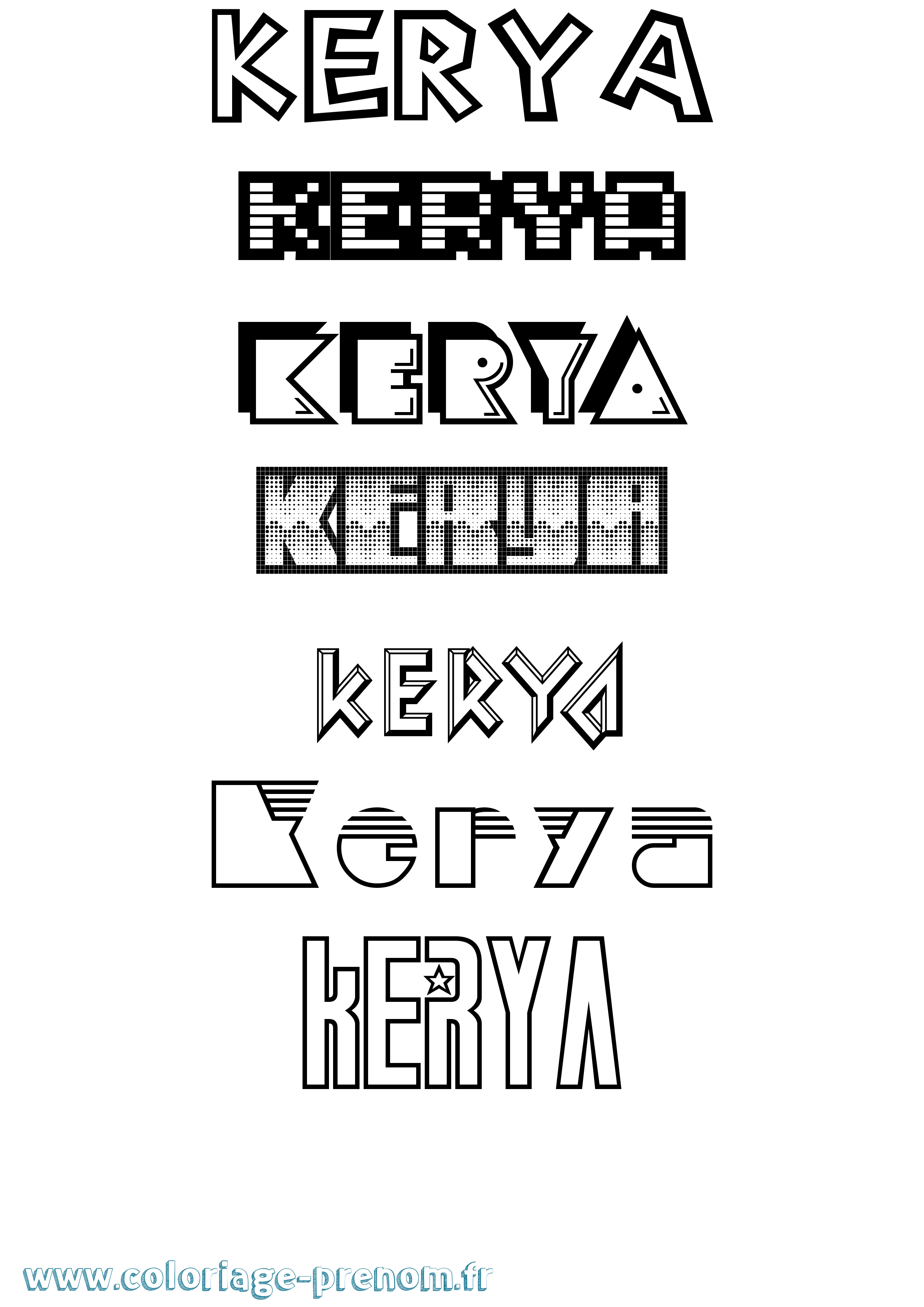 Coloriage Kerya Jeux Vidéos Coloriage prénom Kerya Jeux Vidéos