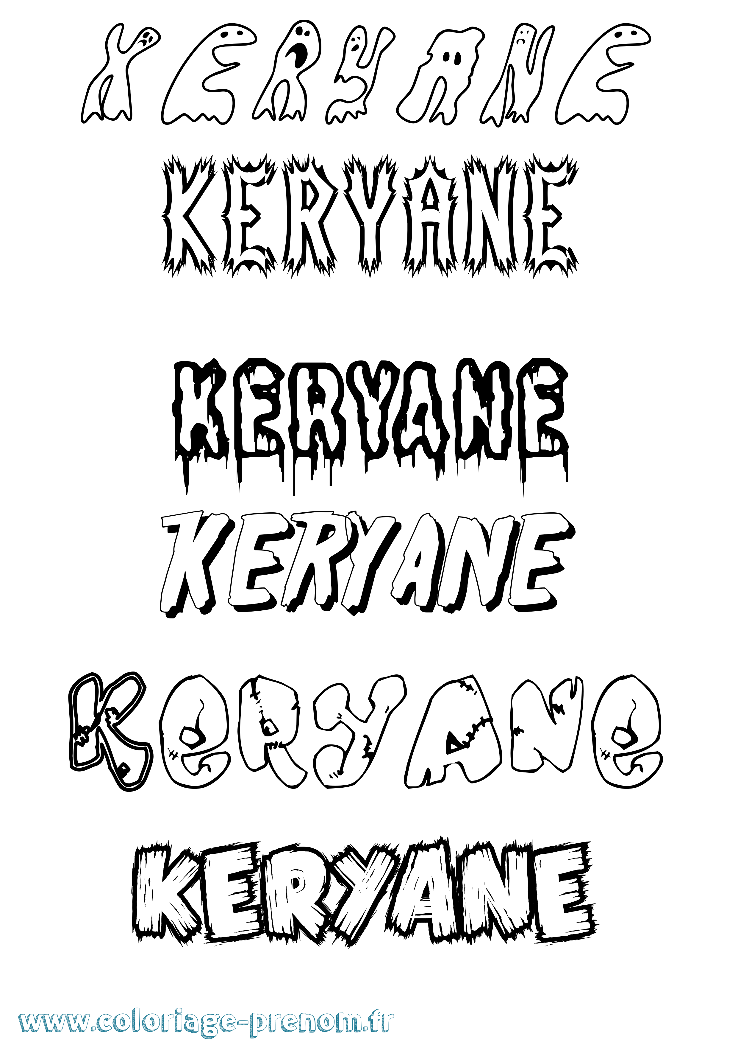Coloriage Keryane Frisson Coloriage prénom Keryane Frisson