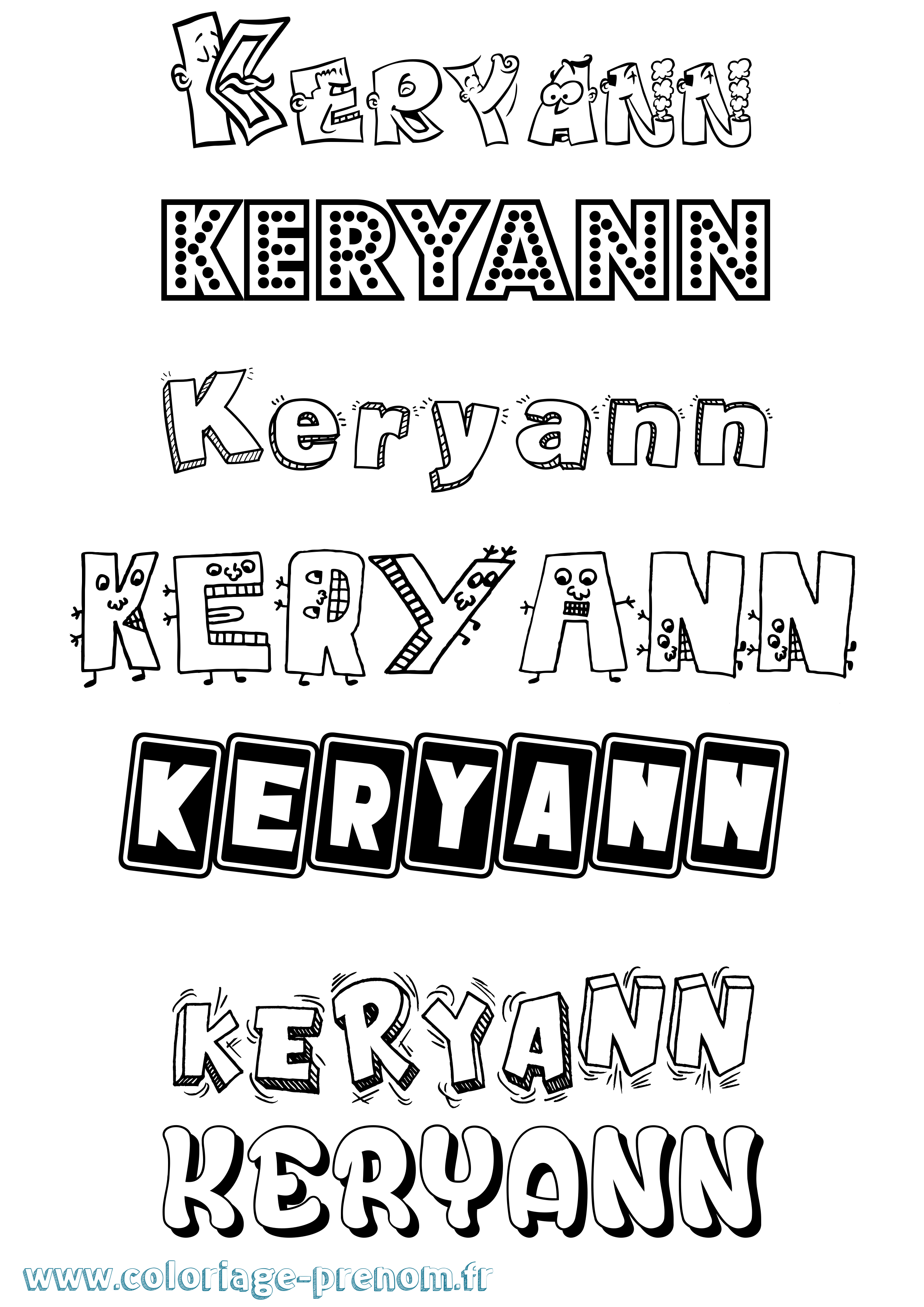 Coloriage Keryann Fun Coloriage prénom Keryann Fun