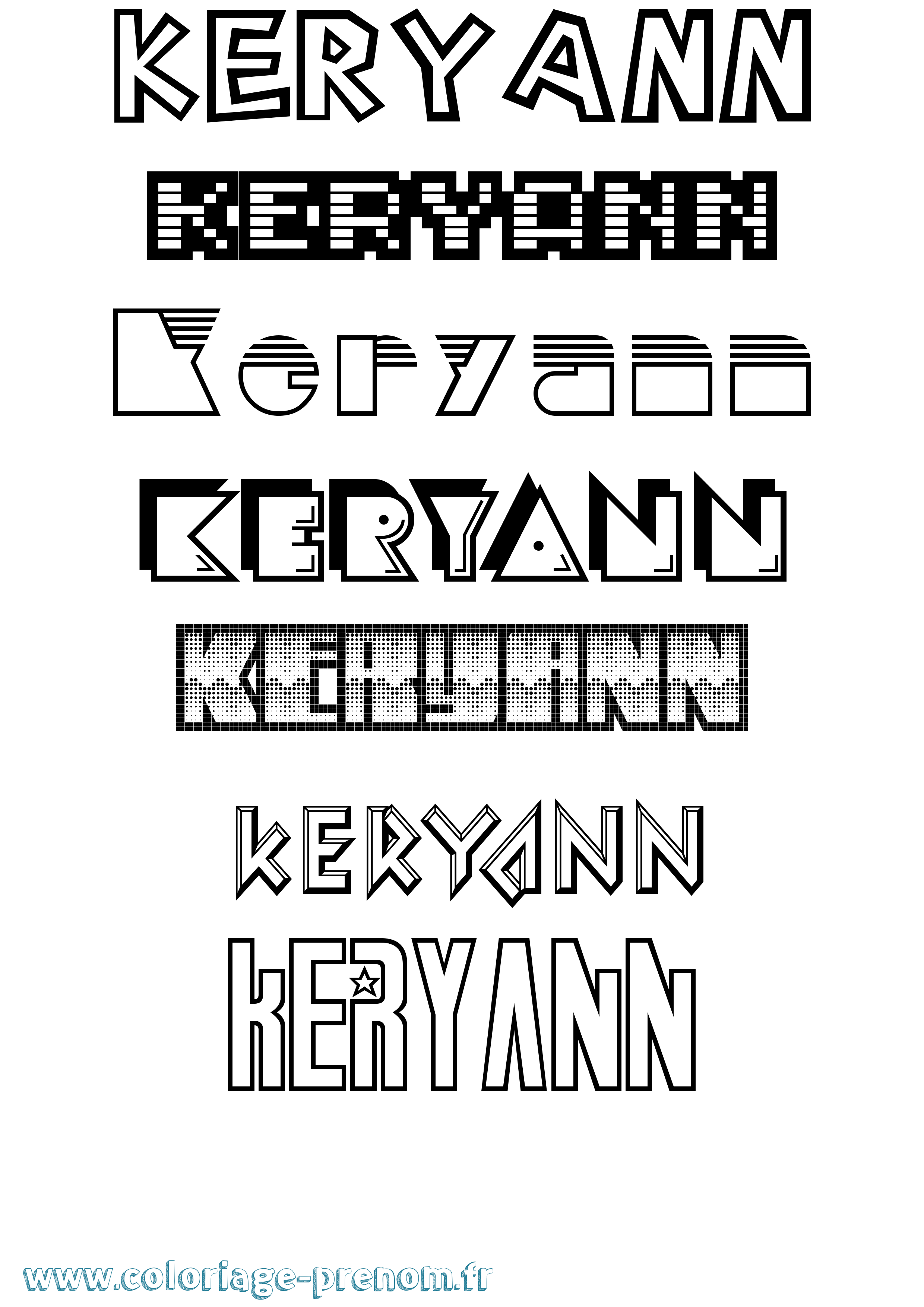 Coloriage Keryann Jeux Vidéos Coloriage prénom Keryann Jeux Vidéos