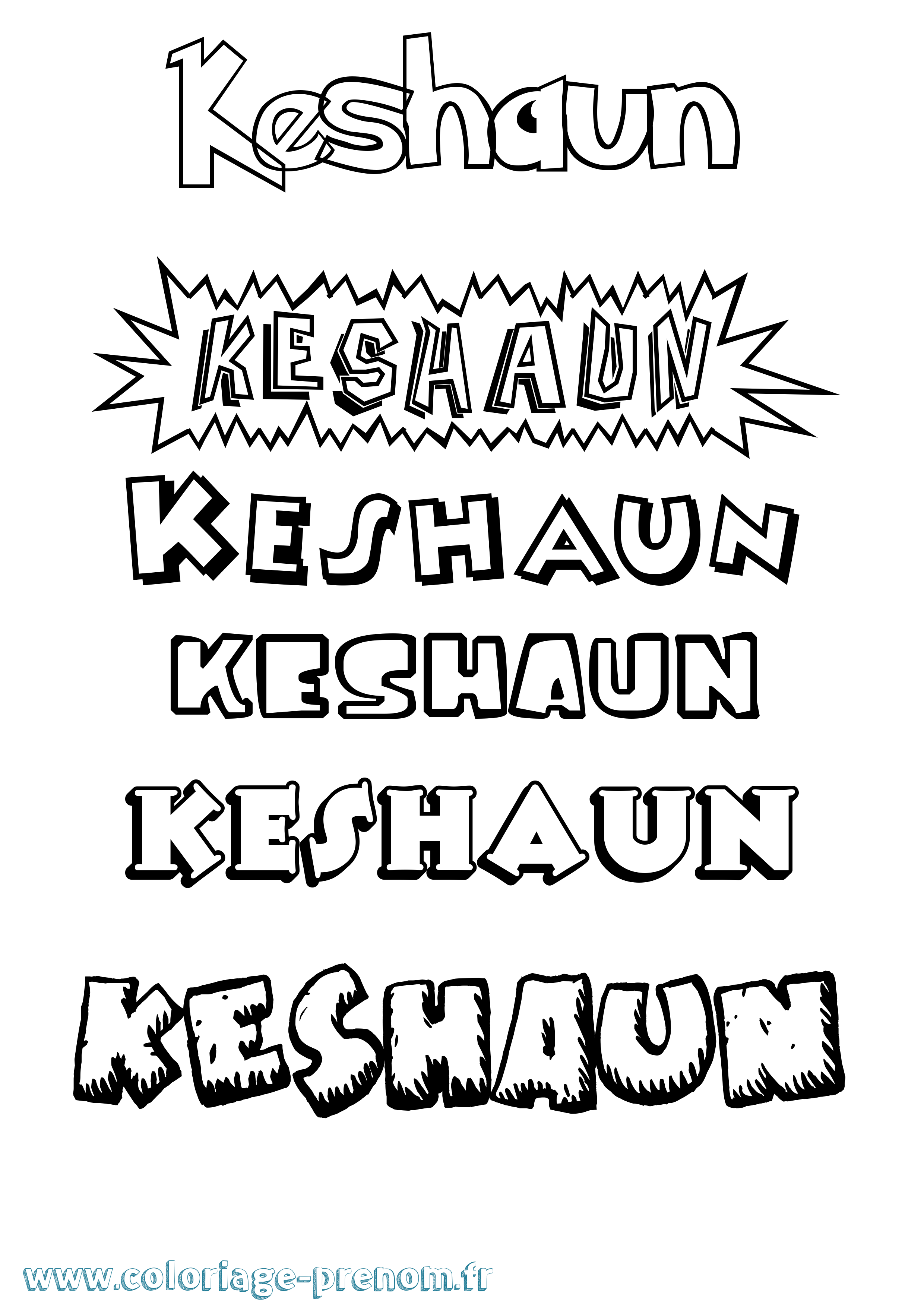 Coloriage Keshaun Dessin Animé Coloriage prénom Keshaun Dessin Animé