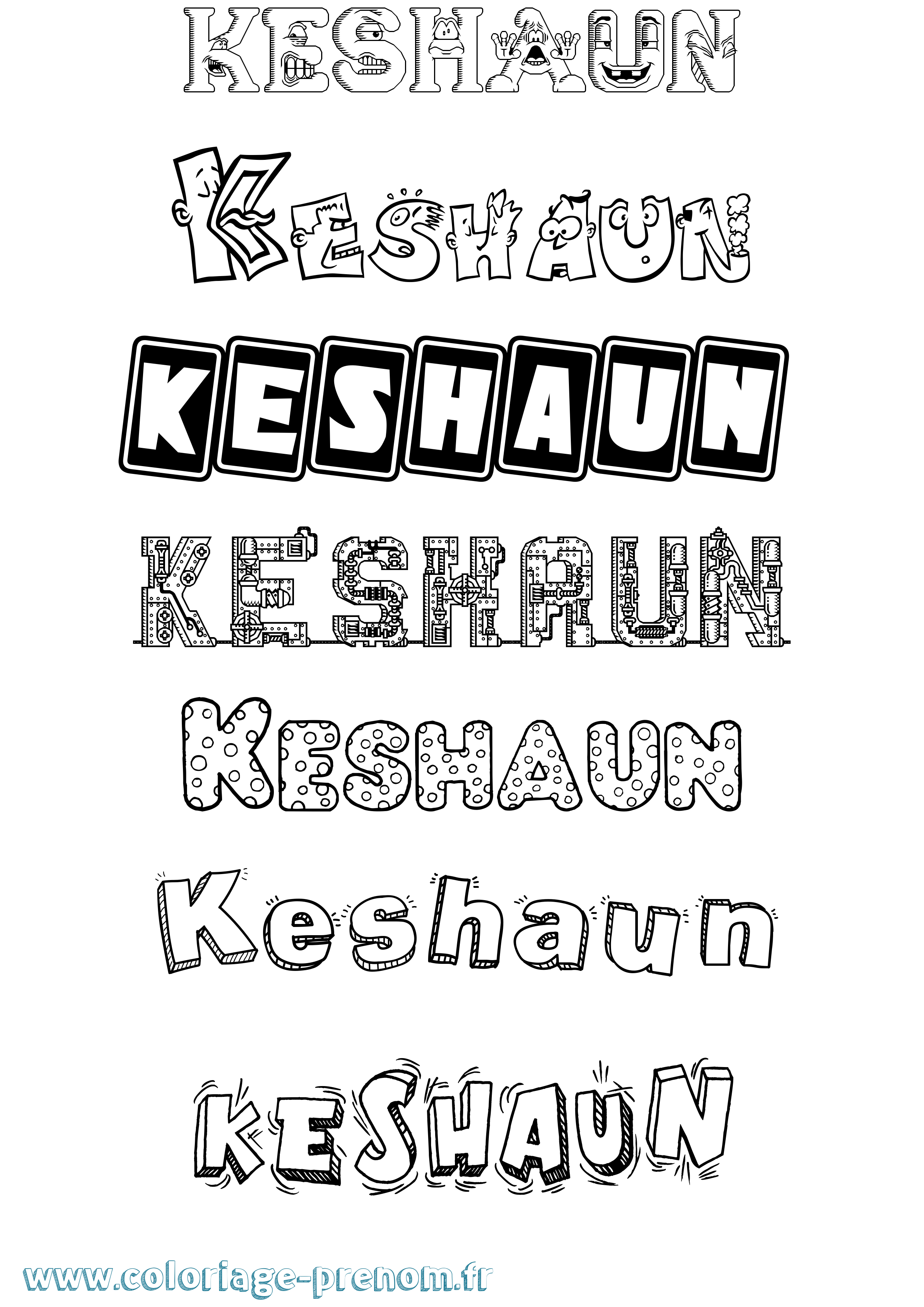 Coloriage Keshaun Fun Coloriage prénom Keshaun Fun
