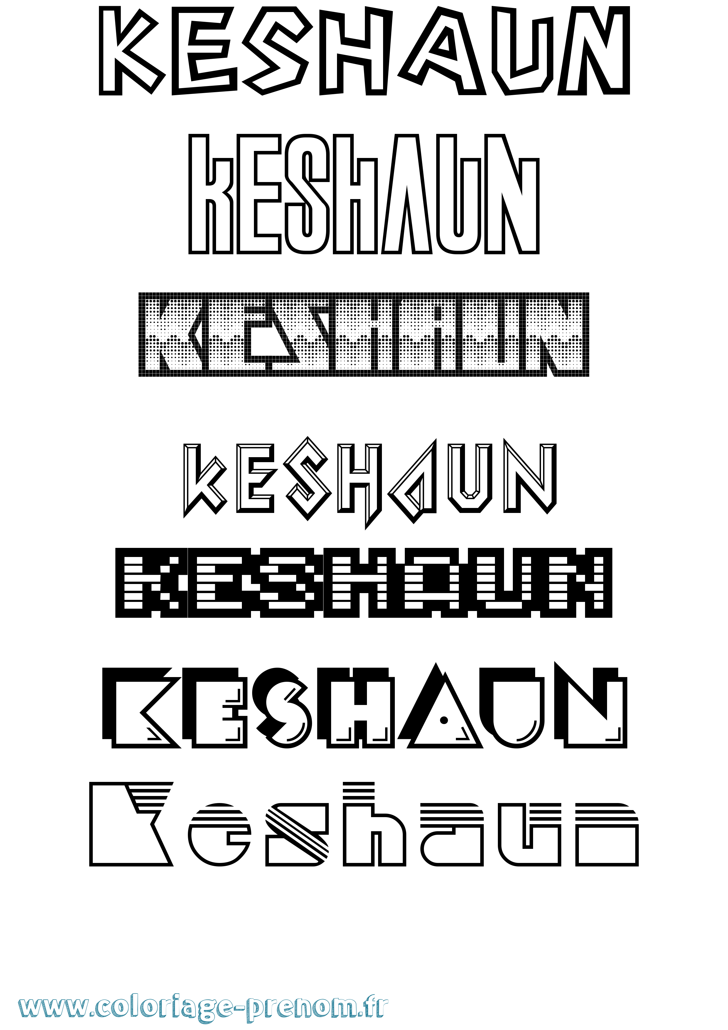 Coloriage Keshaun Jeux Vidéos Coloriage prénom Keshaun Jeux Vidéos
