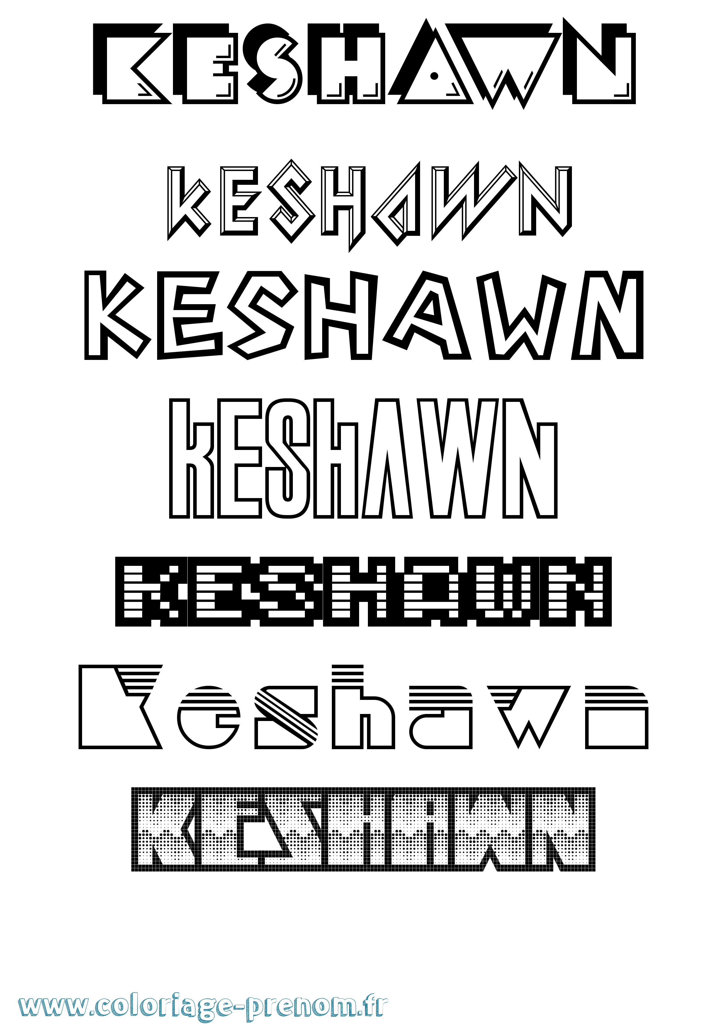Coloriage Keshawn Jeux Vidéos Coloriage prénom Keshawn Jeux Vidéos