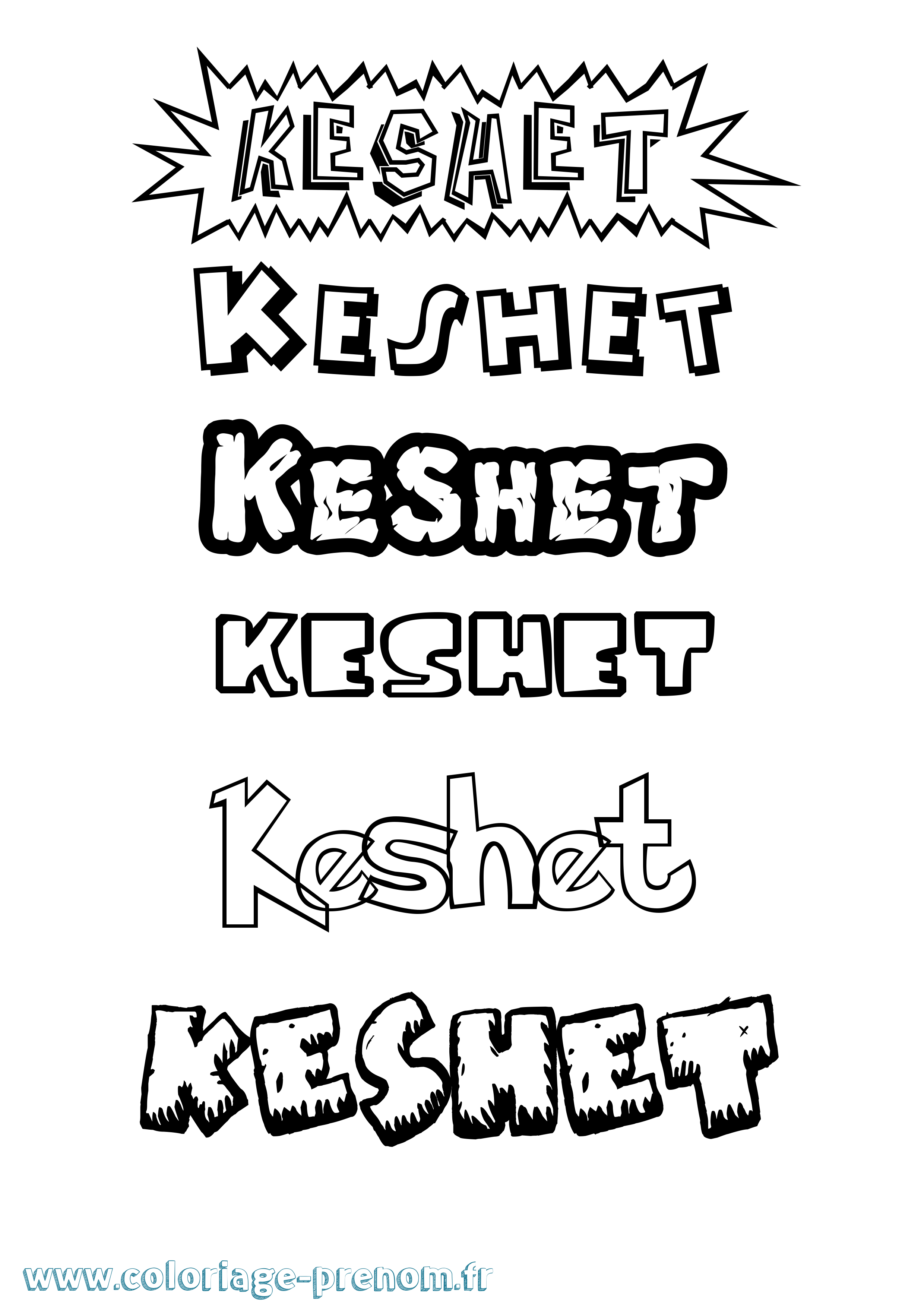 Coloriage Keshet Dessin Animé Coloriage prénom Keshet Dessin Animé