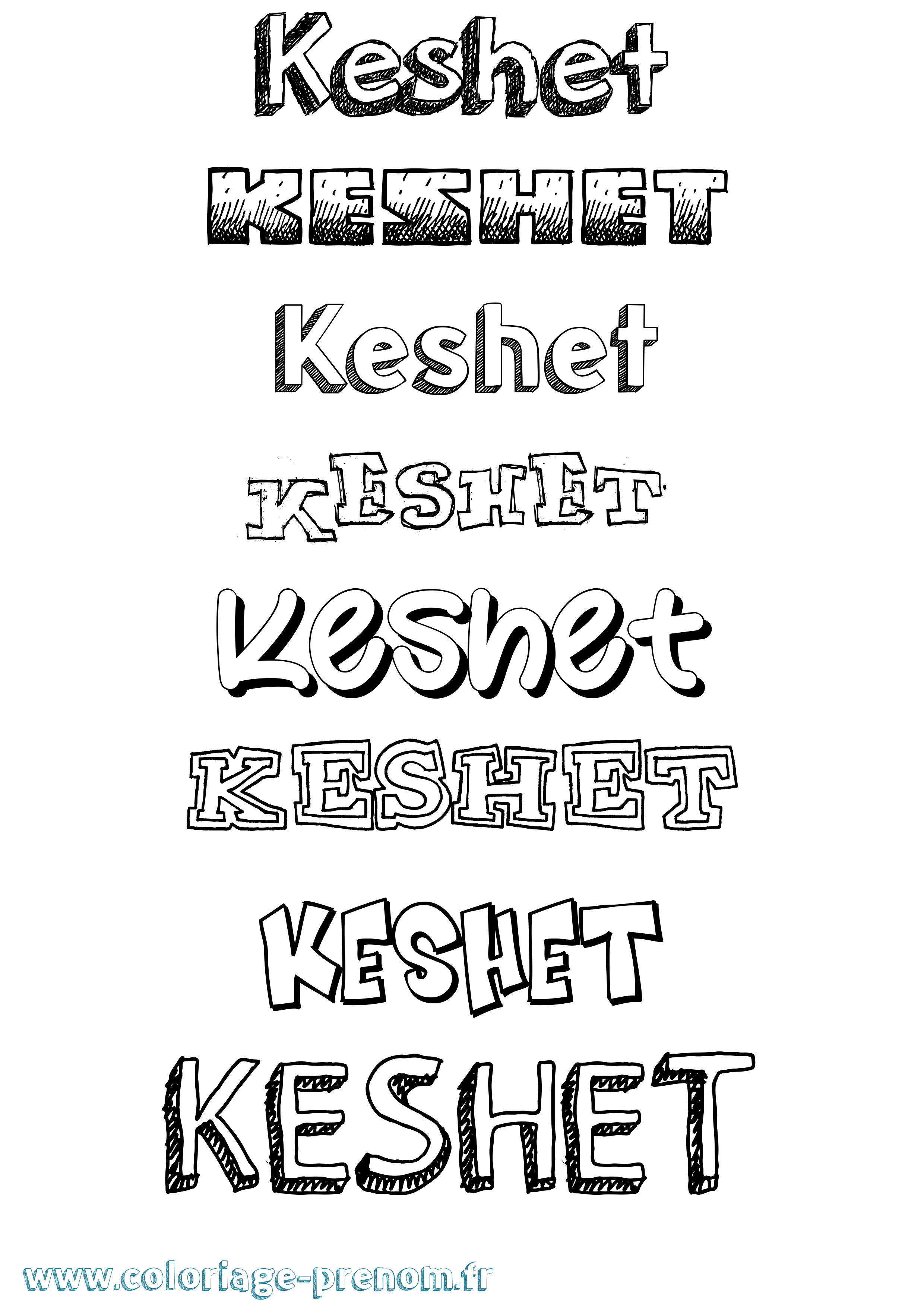 Coloriage Keshet Dessiné Coloriage prénom Keshet Dessiné