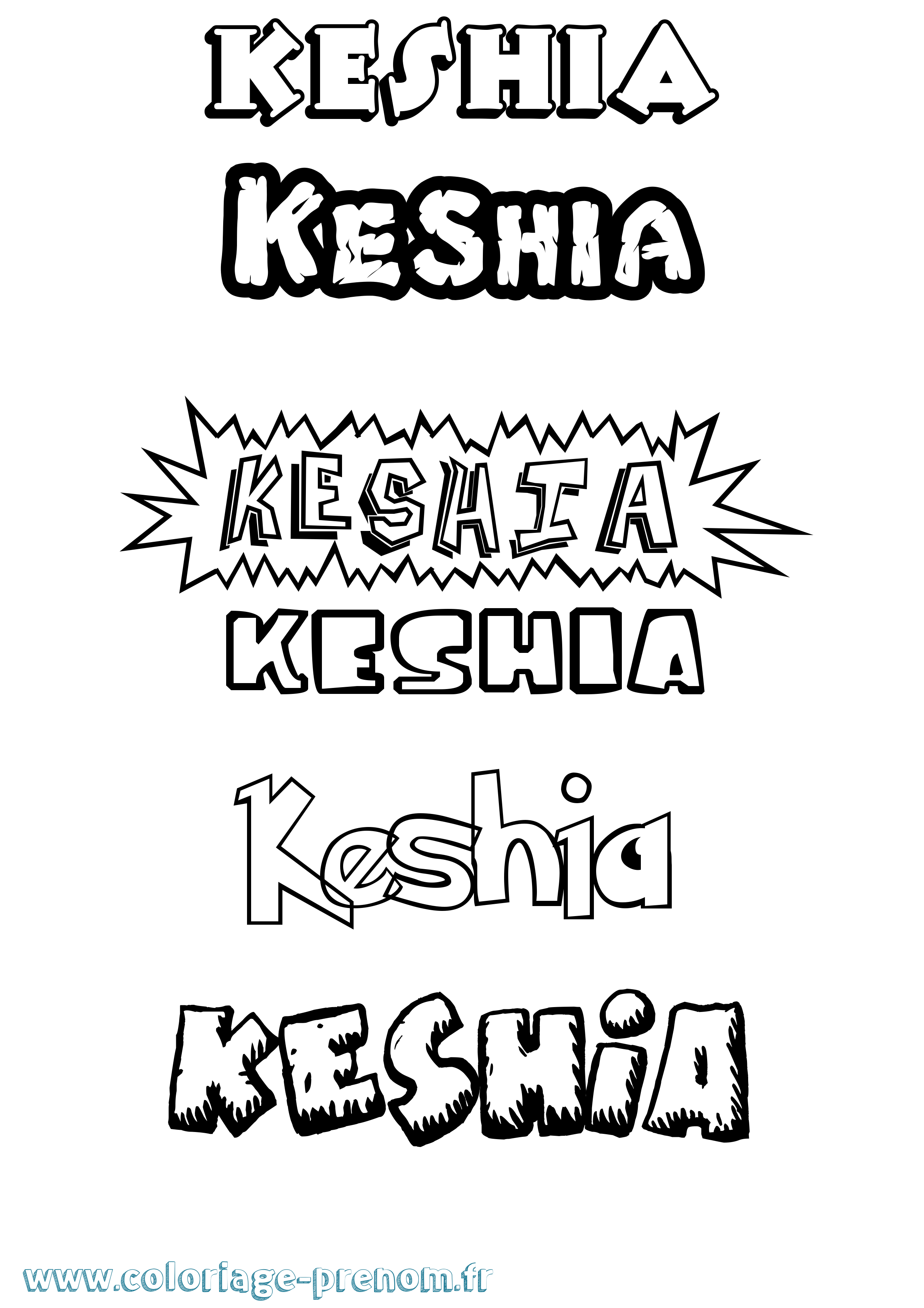 Coloriage Keshia Dessin Animé Coloriage prénom Keshia Dessin Animé