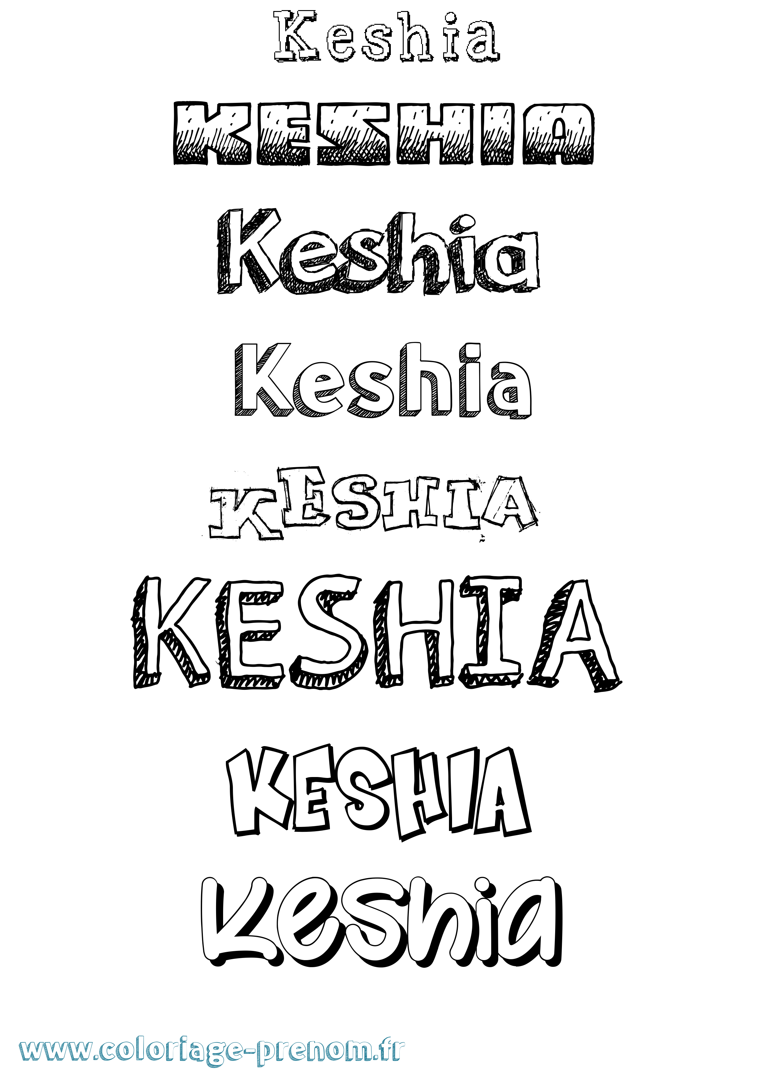 Coloriage Keshia Dessiné Coloriage prénom Keshia Dessiné