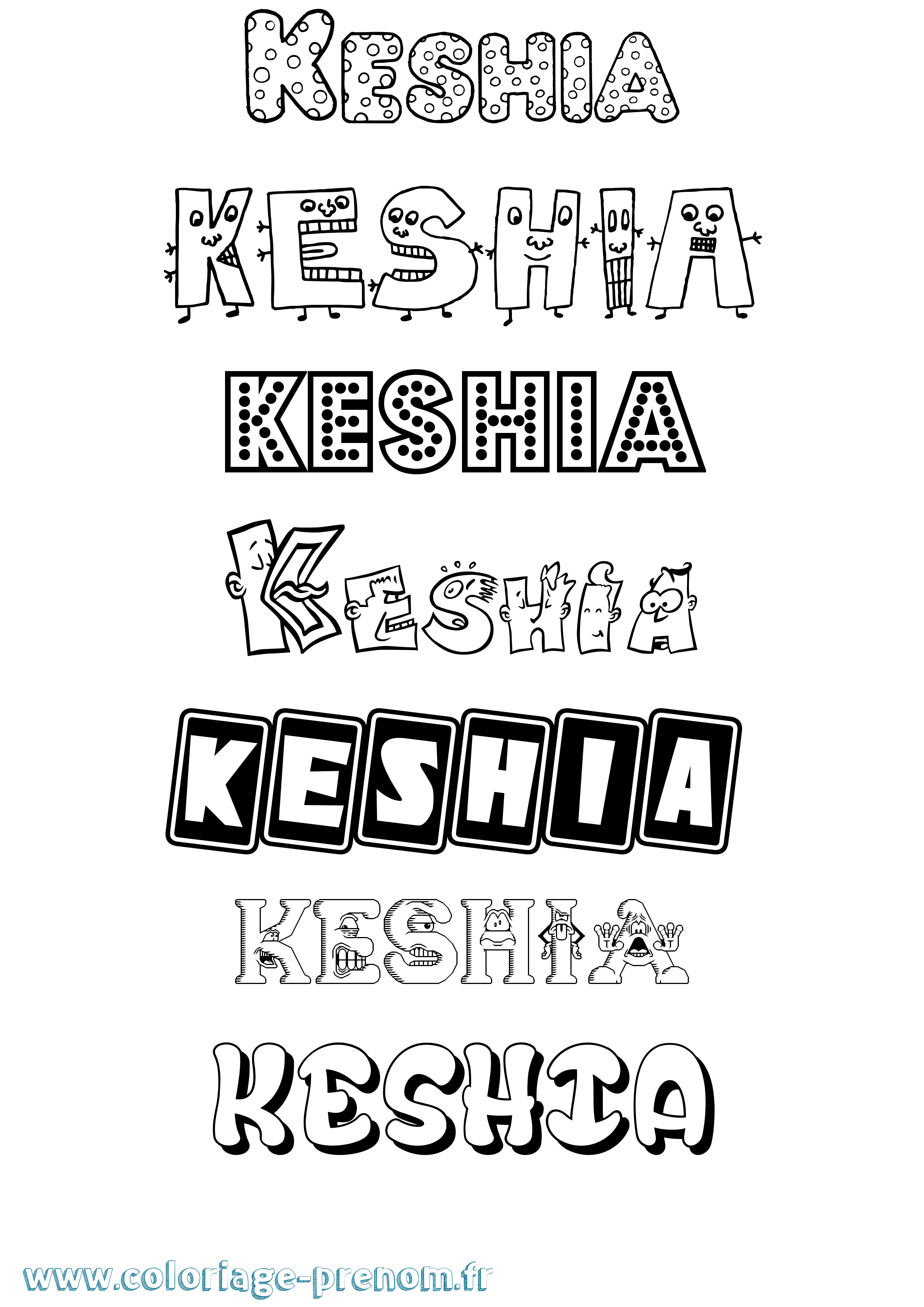 Coloriage Keshia Fun Coloriage prénom Keshia Fun