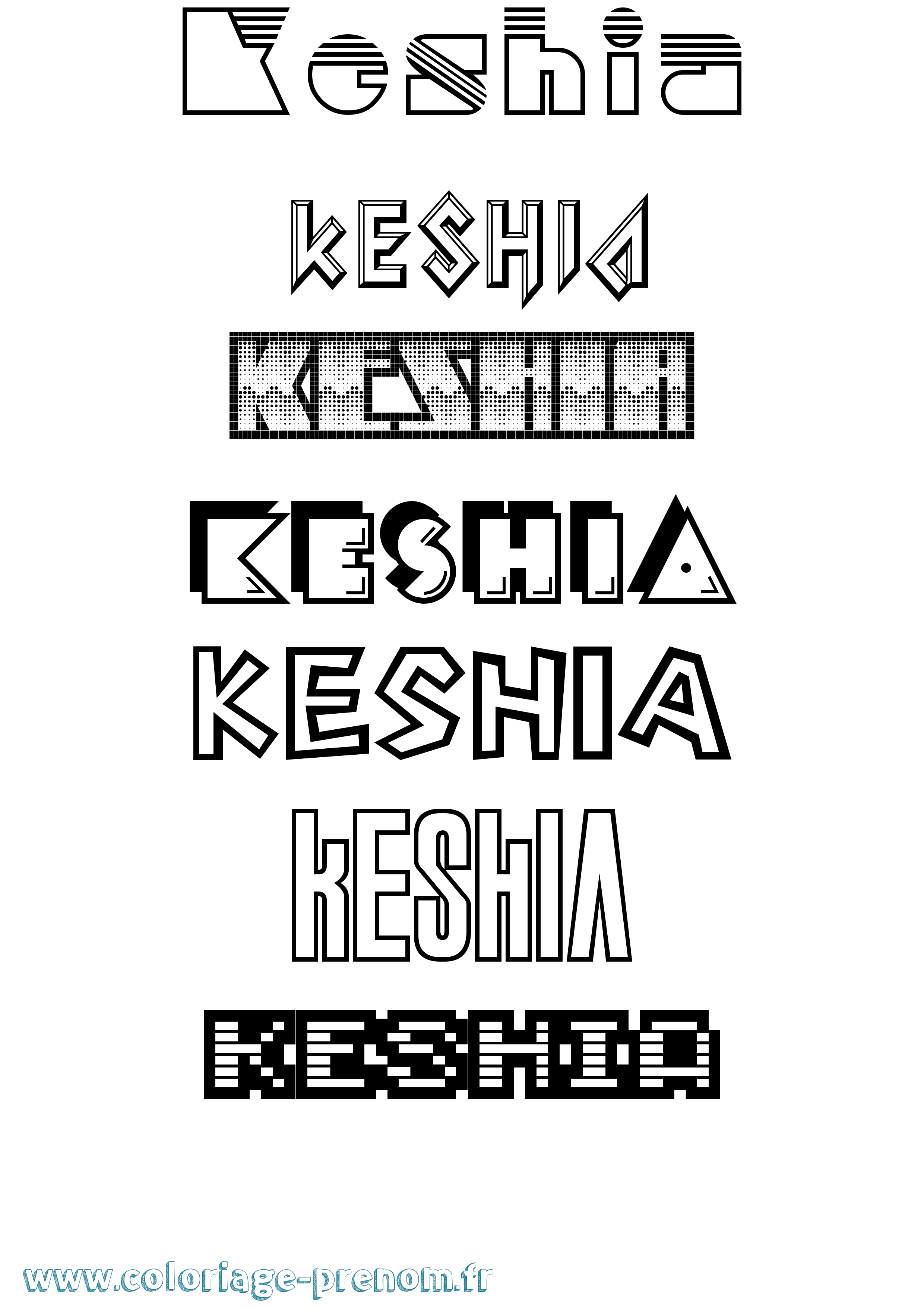 Coloriage Keshia Jeux Vidéos Coloriage prénom Keshia Jeux Vidéos