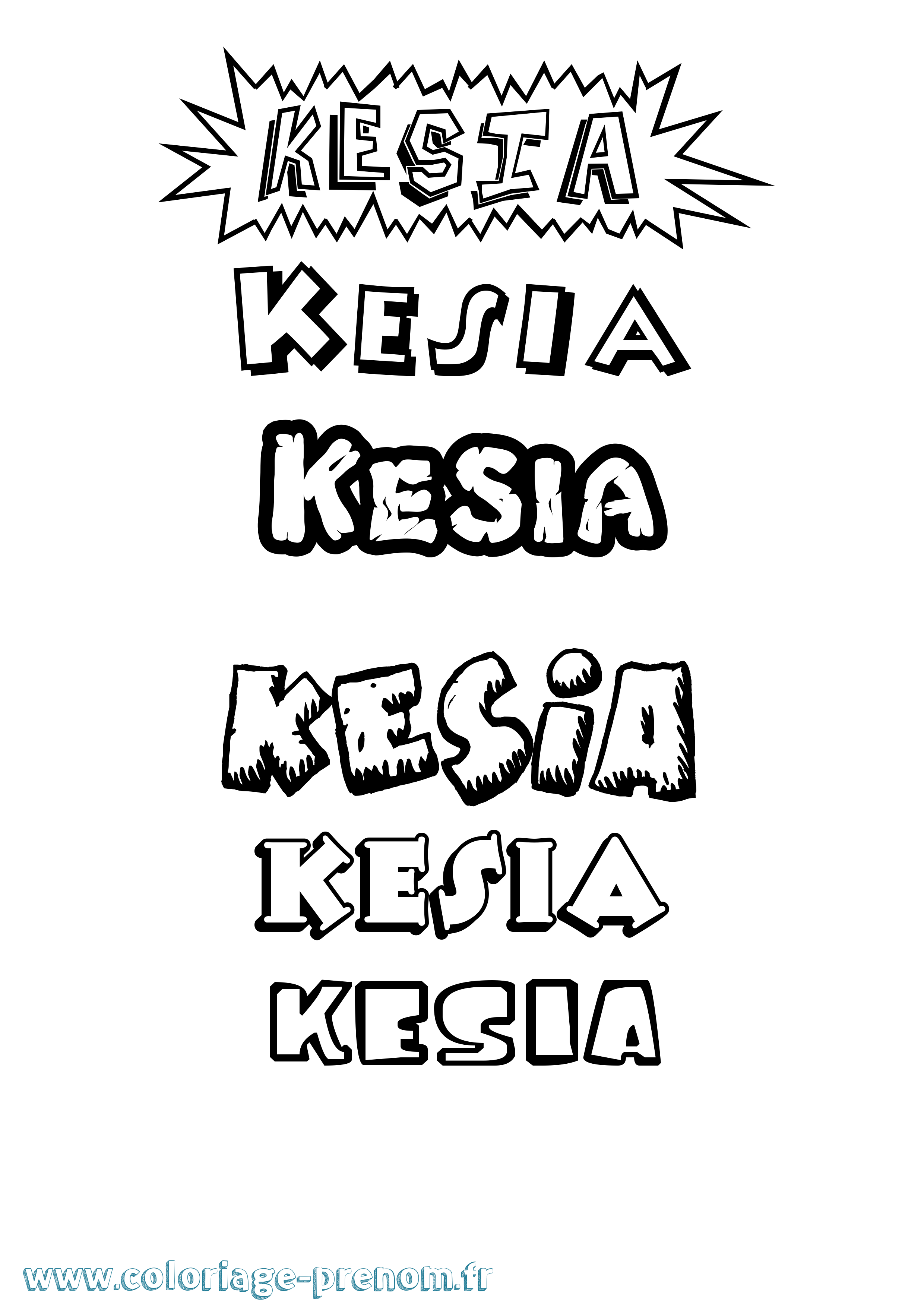 Coloriage Kesia Dessin Animé Coloriage prénom Kesia Dessin Animé