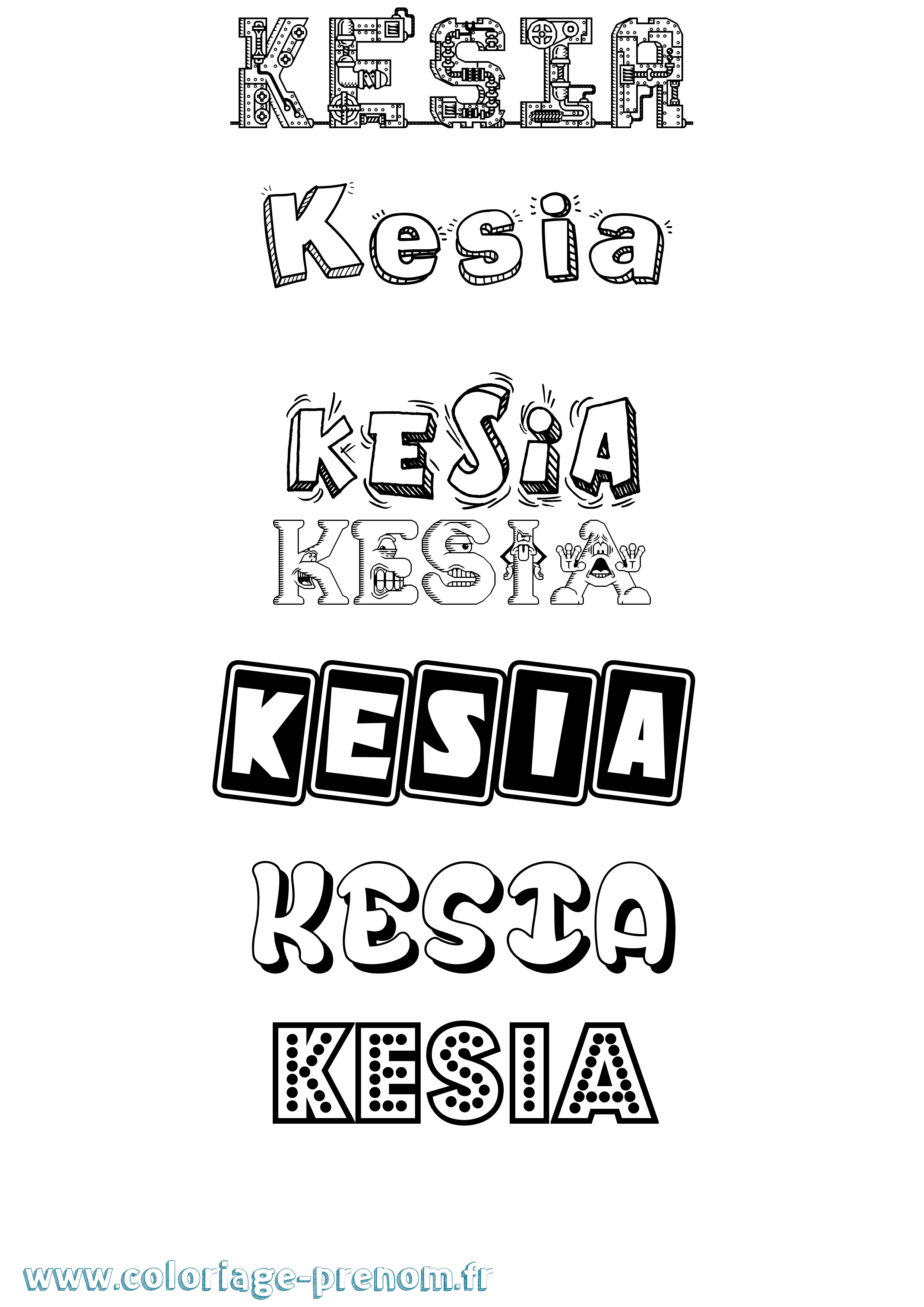Coloriage Kesia Fun Coloriage prénom Kesia Fun