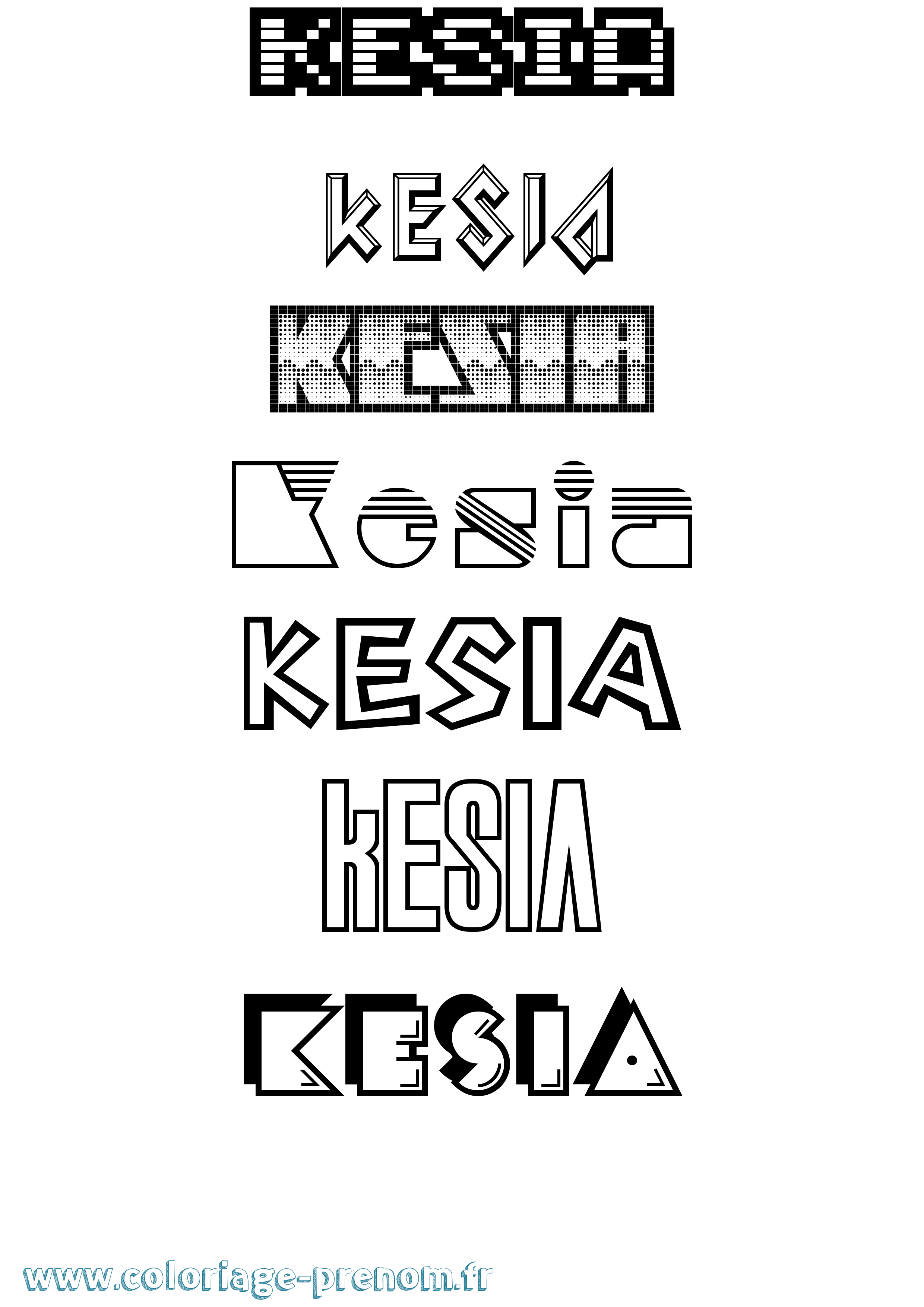 Coloriage Kesia Jeux Vidéos Coloriage prénom Kesia Jeux Vidéos