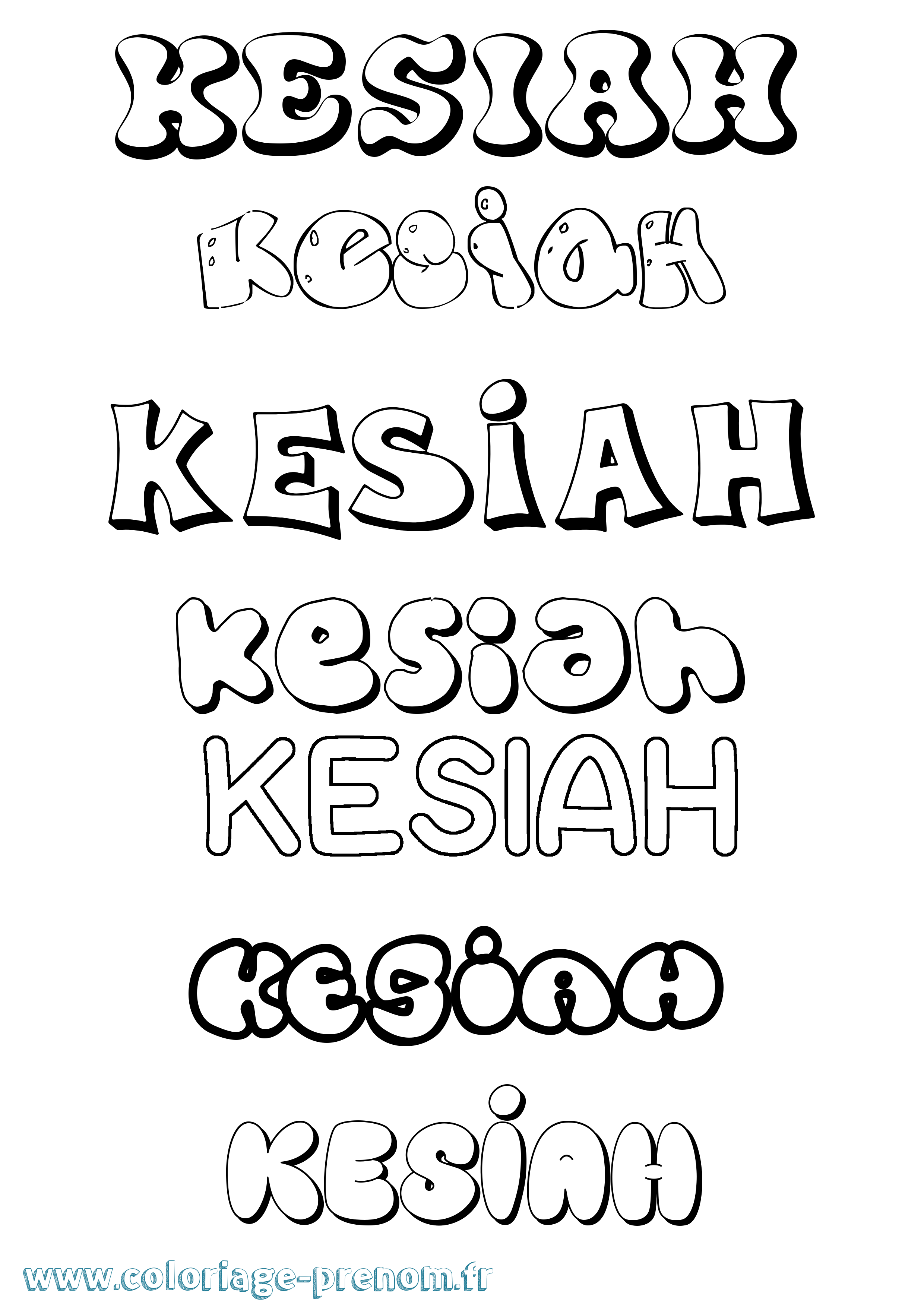 Coloriage Kesiah Bubble Coloriage prénom Kesiah Bubble