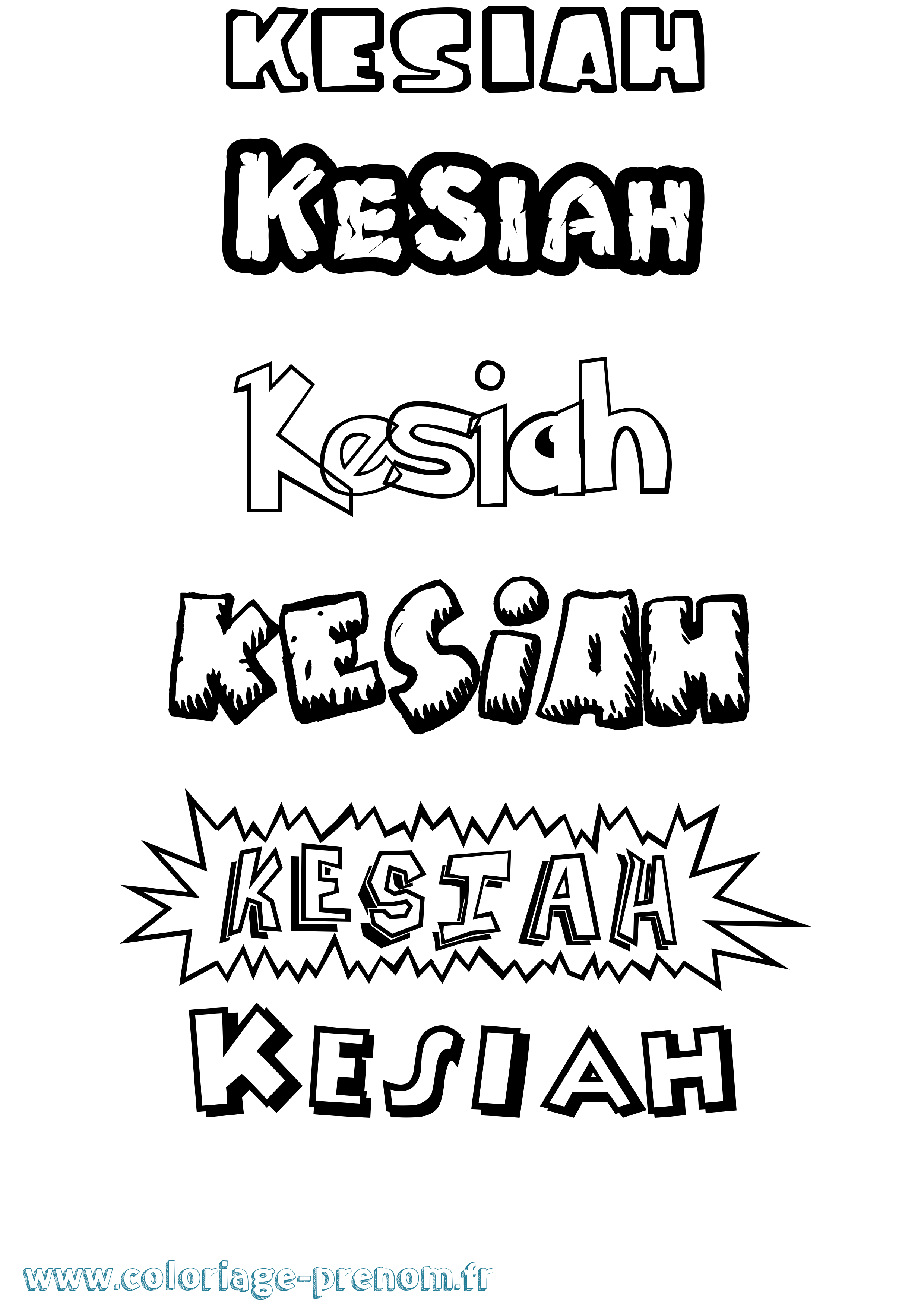 Coloriage Kesiah Dessin Animé Coloriage prénom Kesiah Dessin Animé
