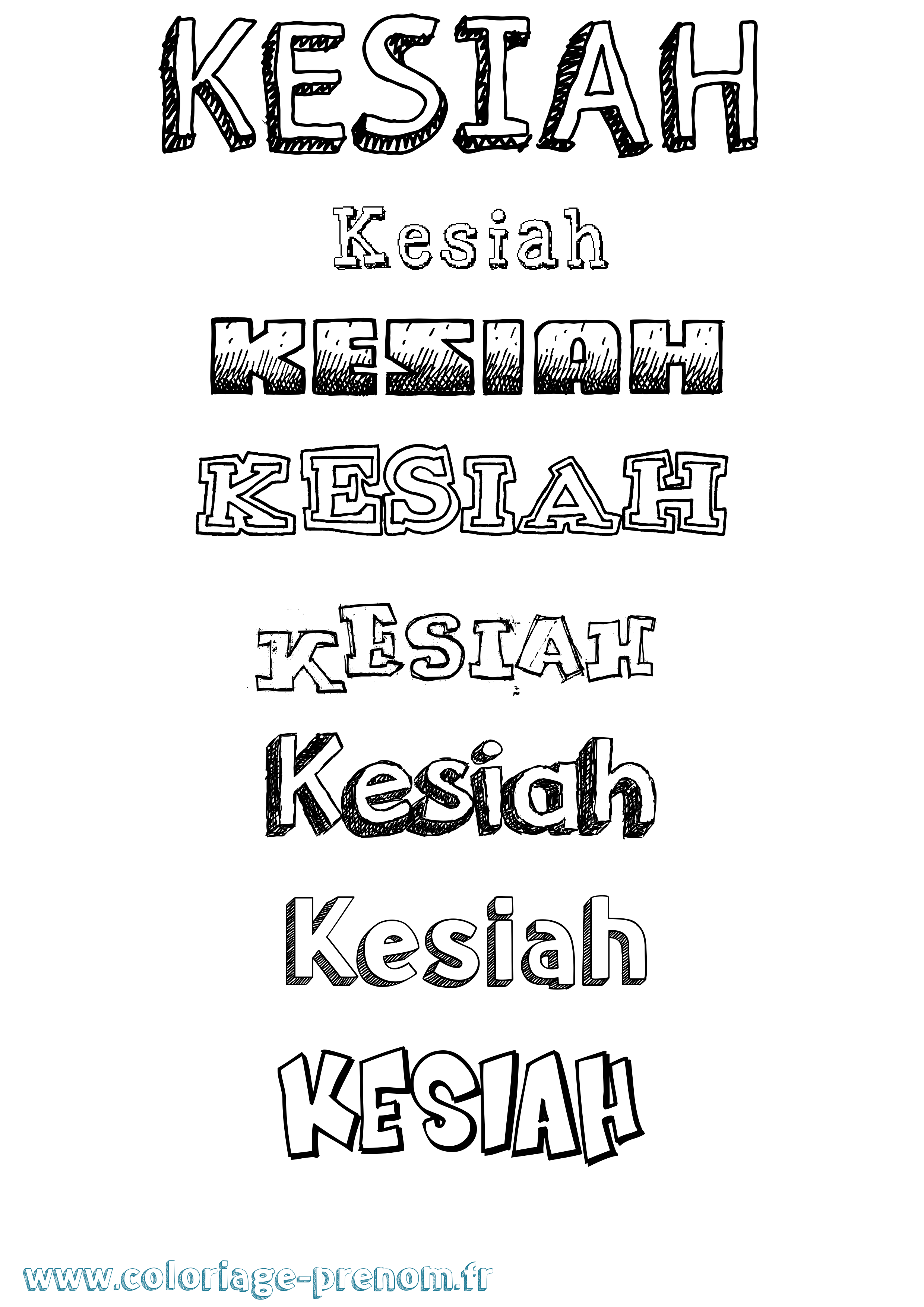 Coloriage Kesiah Dessiné Coloriage prénom Kesiah Dessiné