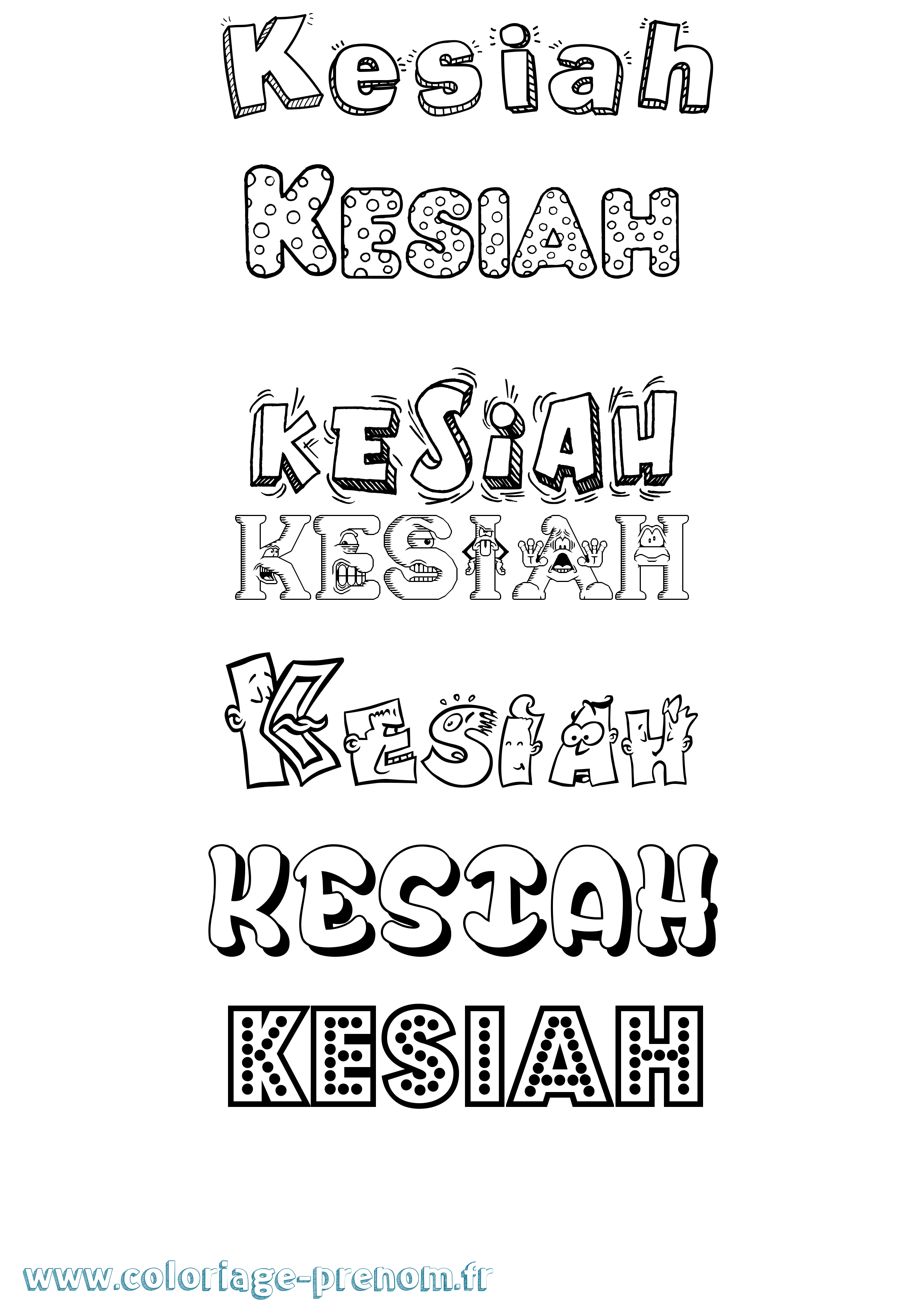 Coloriage Kesiah Fun Coloriage prénom Kesiah Fun