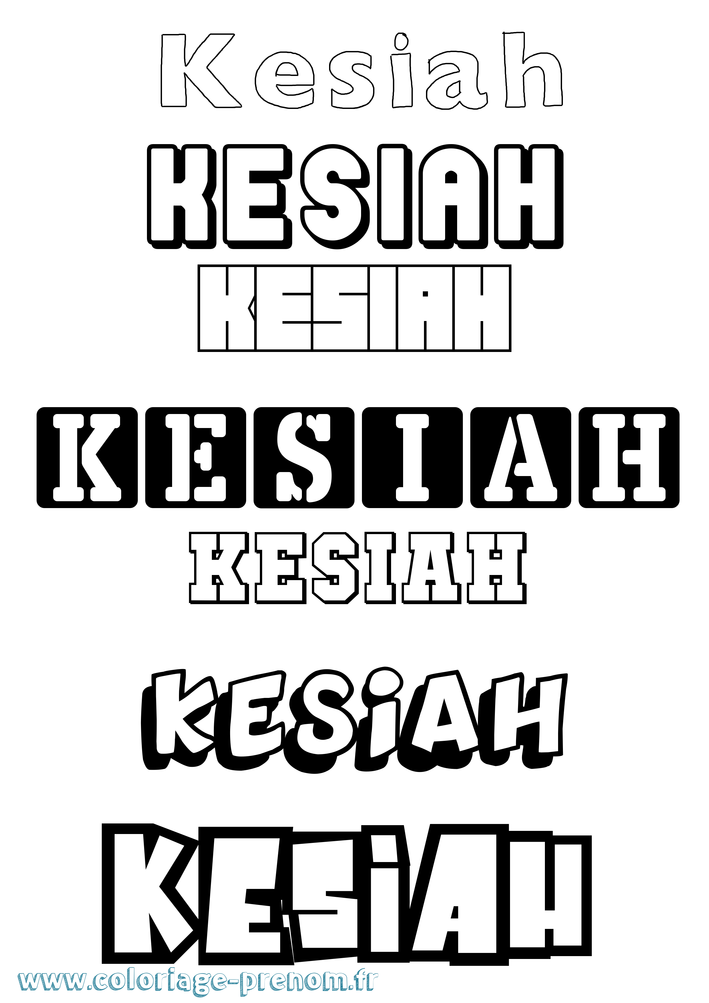 Coloriage Kesiah Simple Coloriage prénom Kesiah Simple