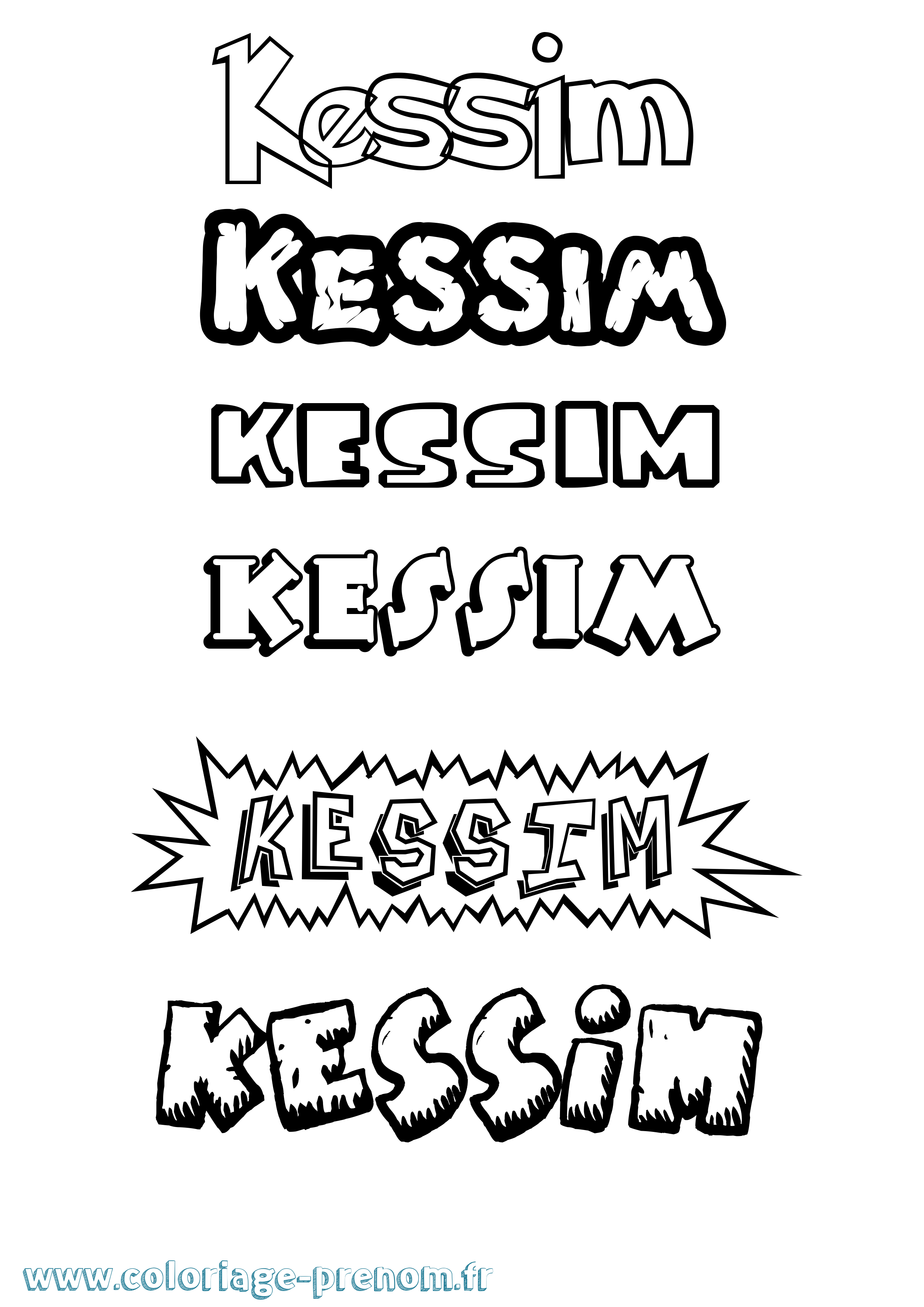 Coloriage Kessim Dessin Animé Coloriage prénom Kessim Dessin Animé