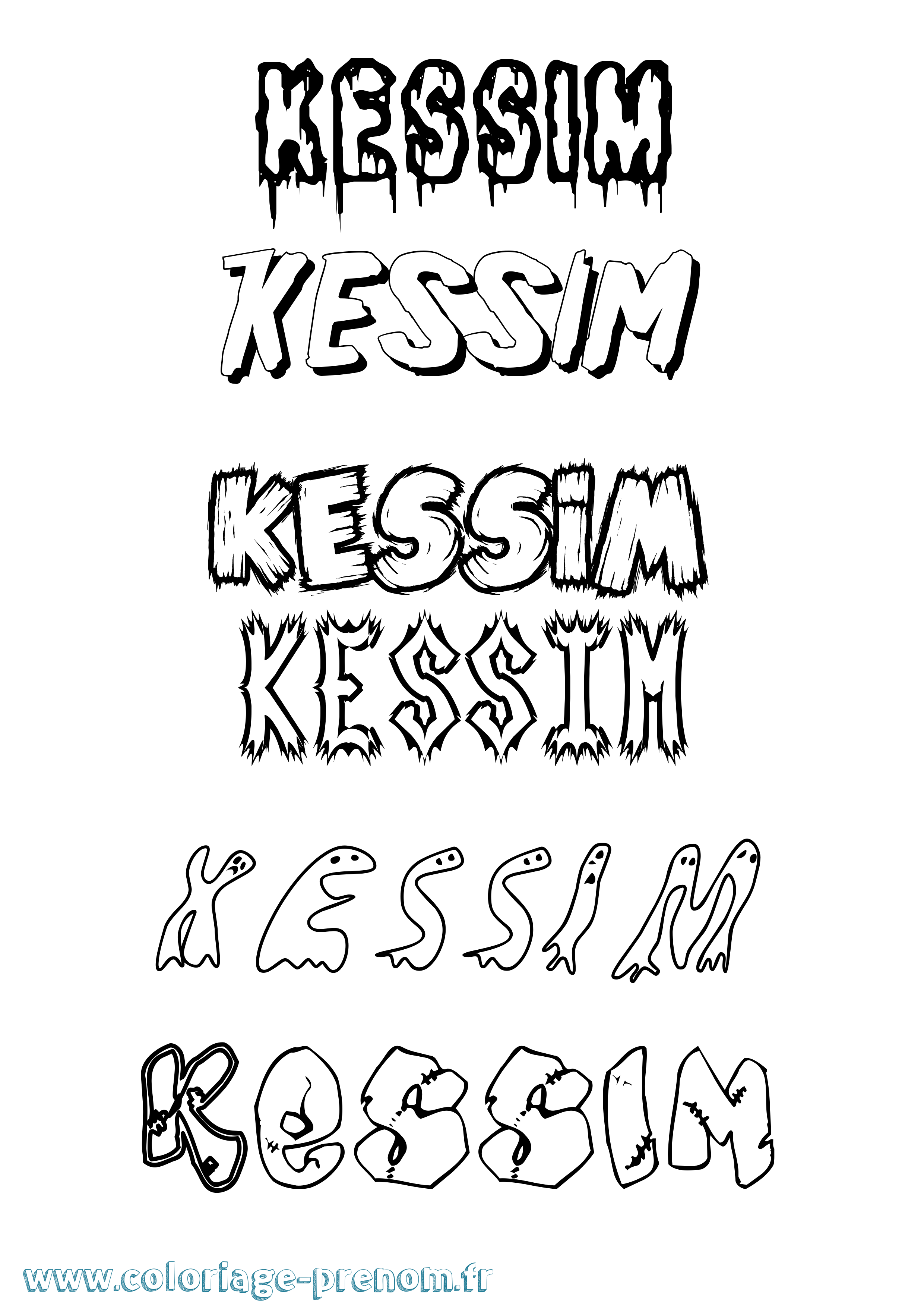 Coloriage Kessim Frisson Coloriage prénom Kessim Frisson