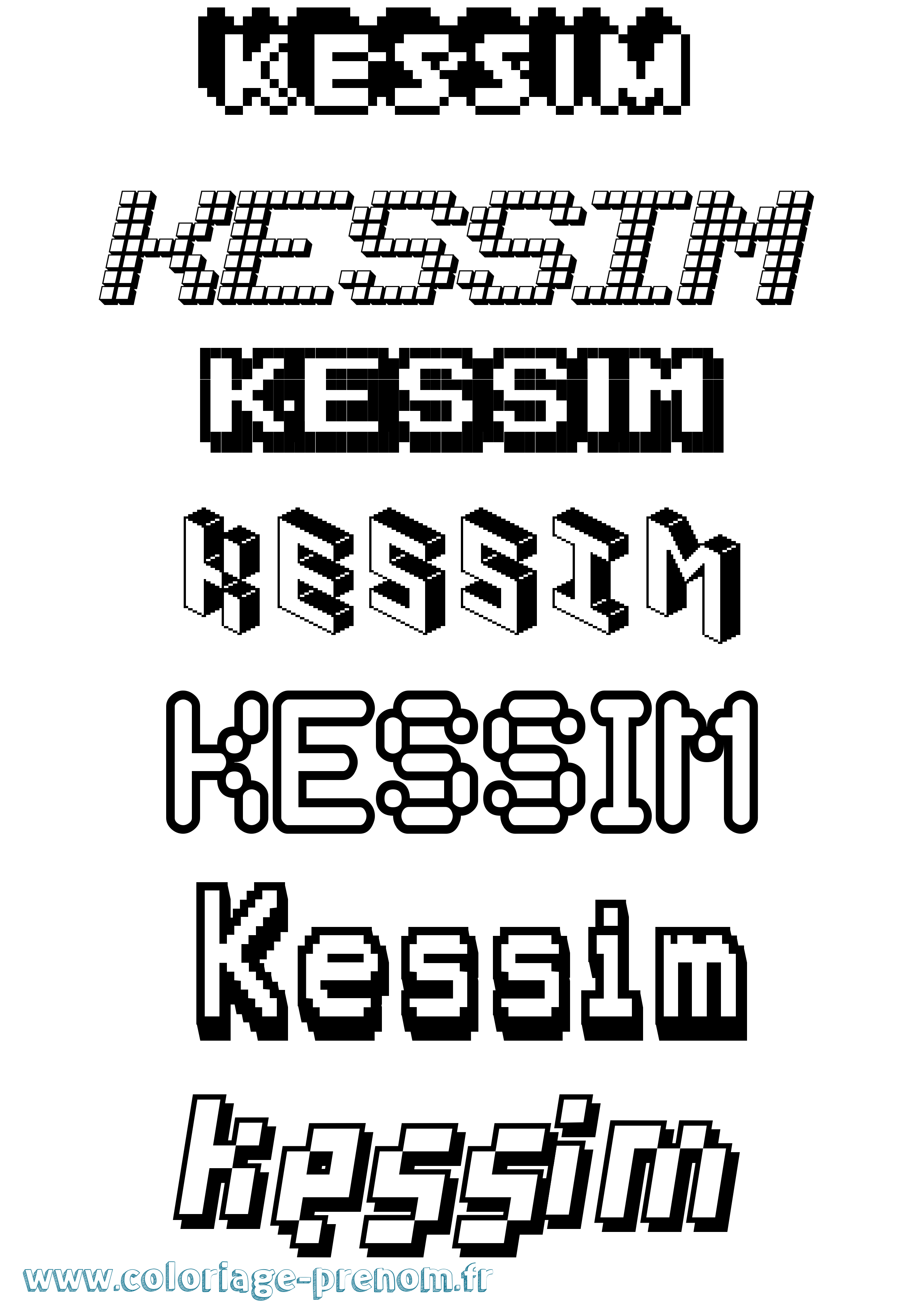 Coloriage Kessim Pixel Coloriage prénom Kessim Pixel