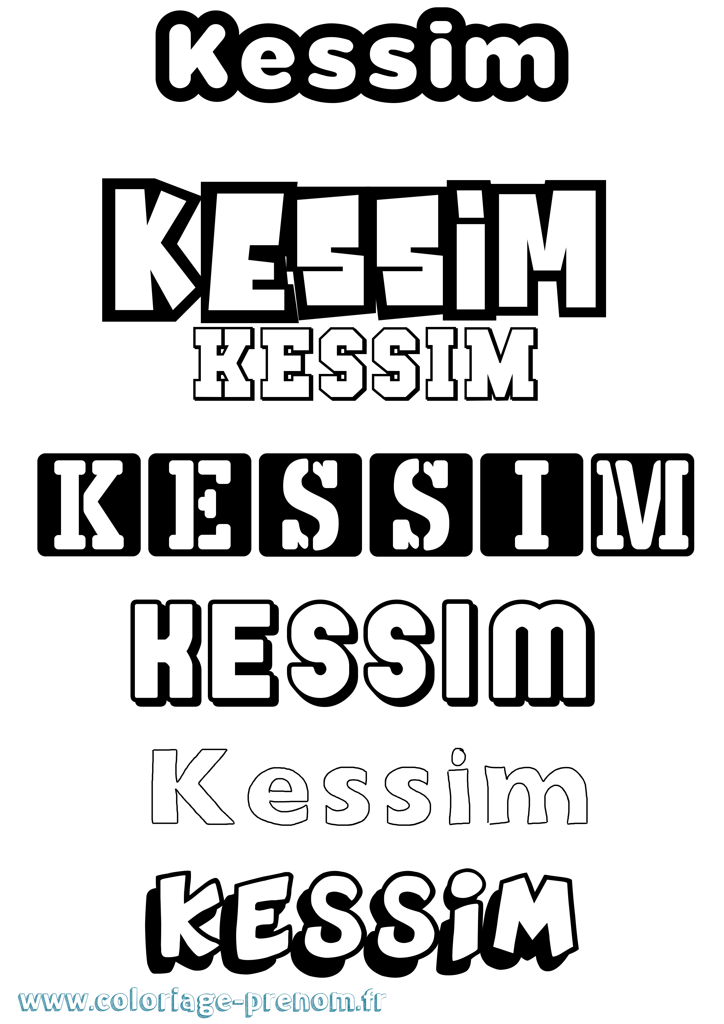 Coloriage Kessim Simple Coloriage prénom Kessim Simple