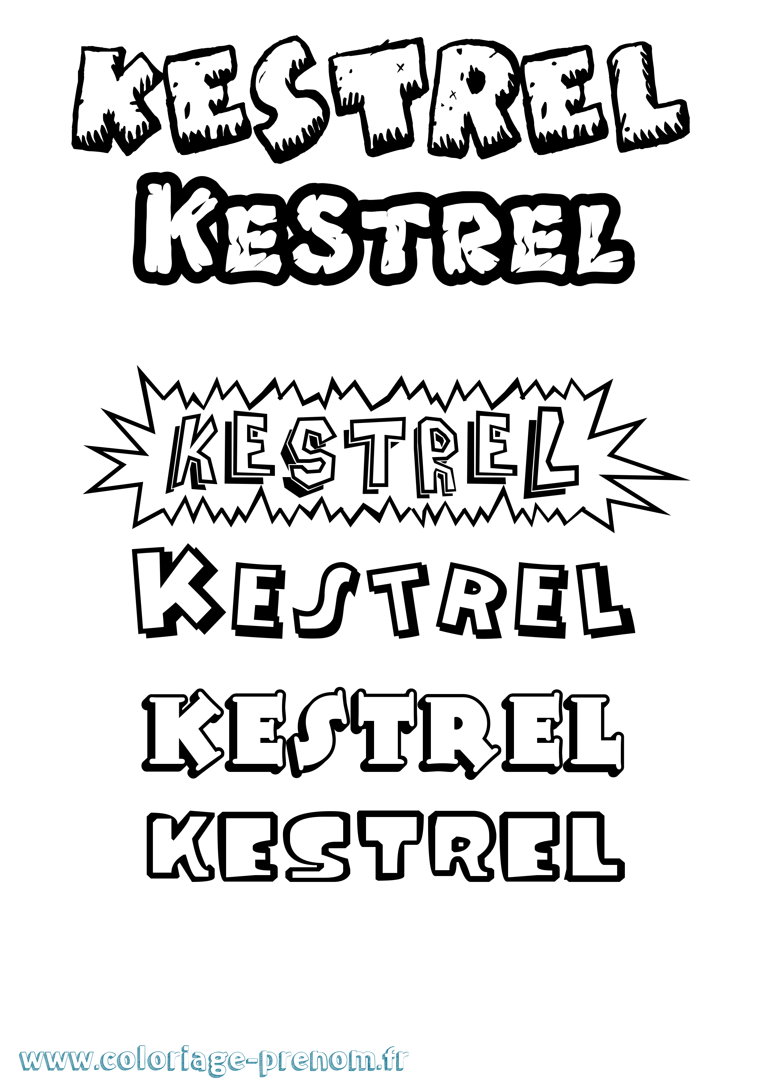 Coloriage Kestrel Dessin Animé Coloriage prénom Kestrel Dessin Animé
