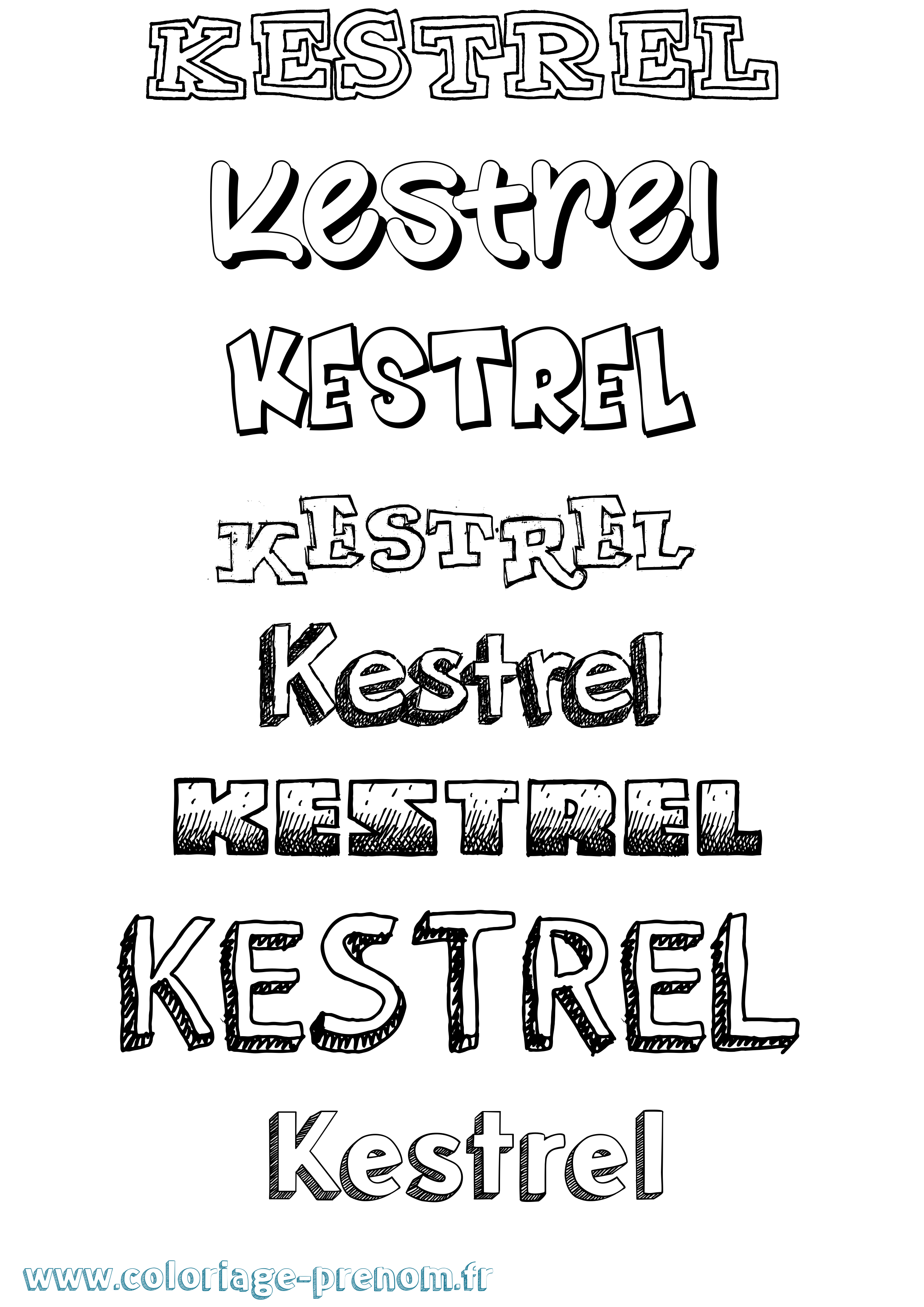 Coloriage Kestrel Dessiné Coloriage prénom Kestrel Dessiné