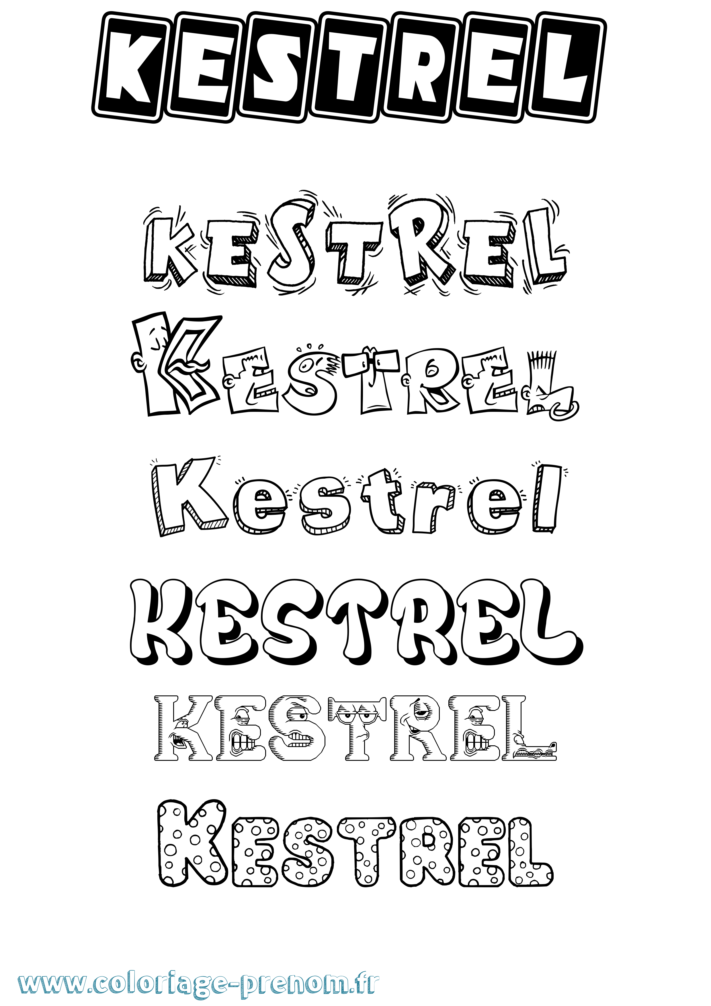 Coloriage Kestrel Fun Coloriage prénom Kestrel Fun