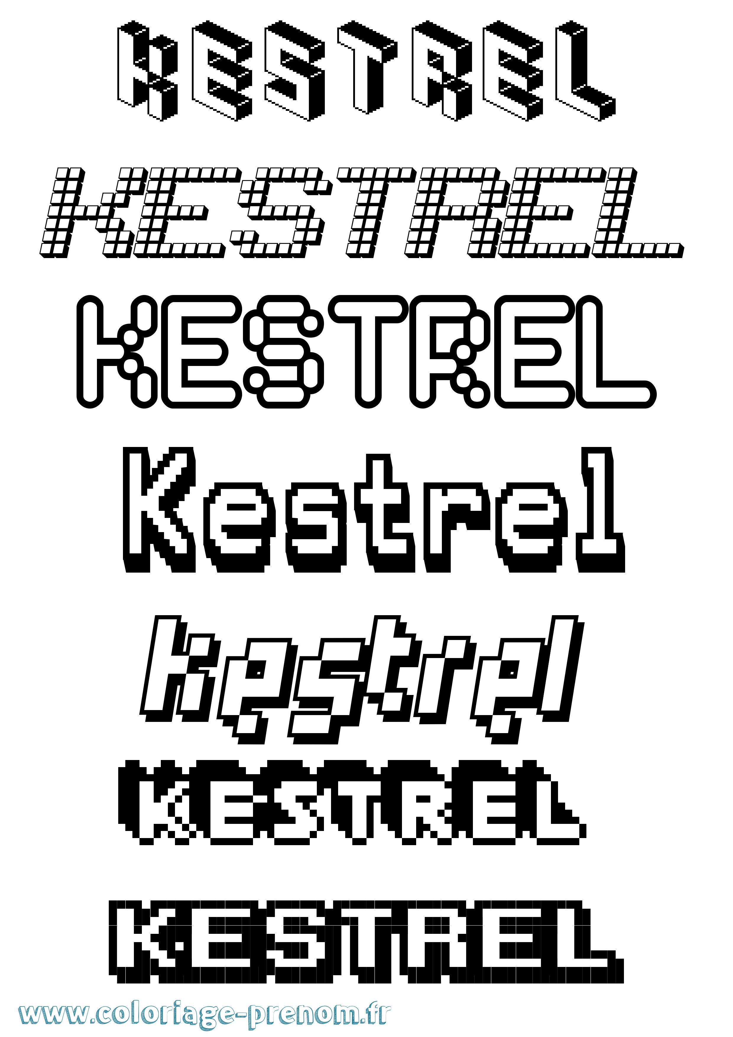 Coloriage Kestrel Pixel Coloriage prénom Kestrel Pixel