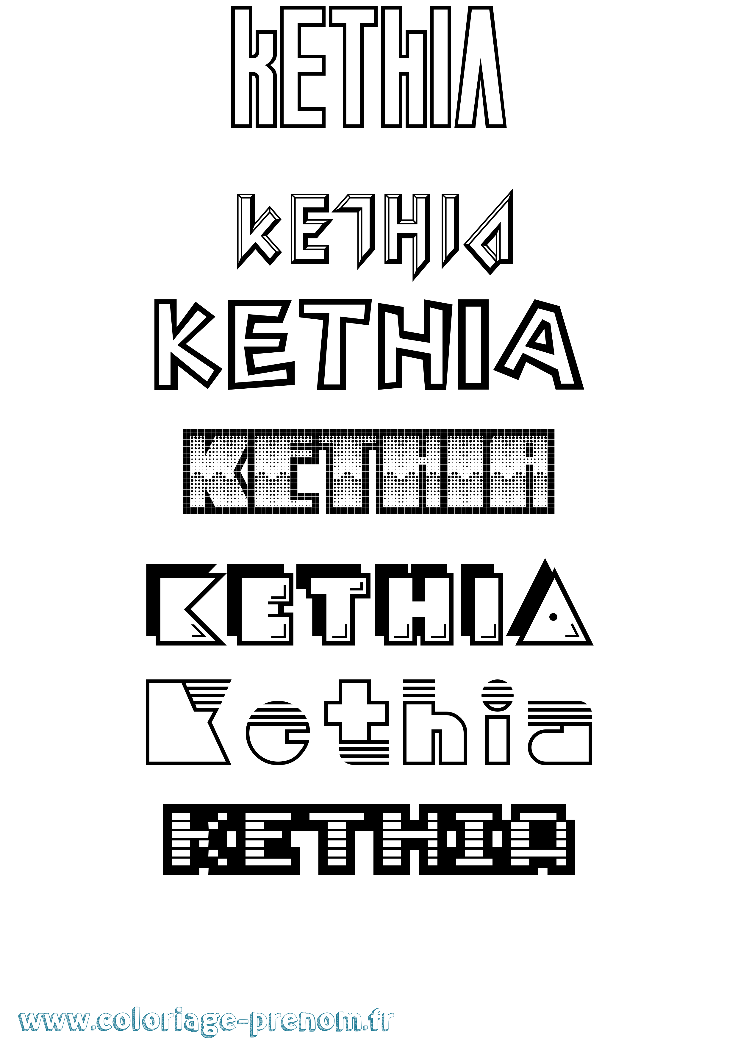 Coloriage Kethia Jeux Vidéos Coloriage prénom Kethia Jeux Vidéos