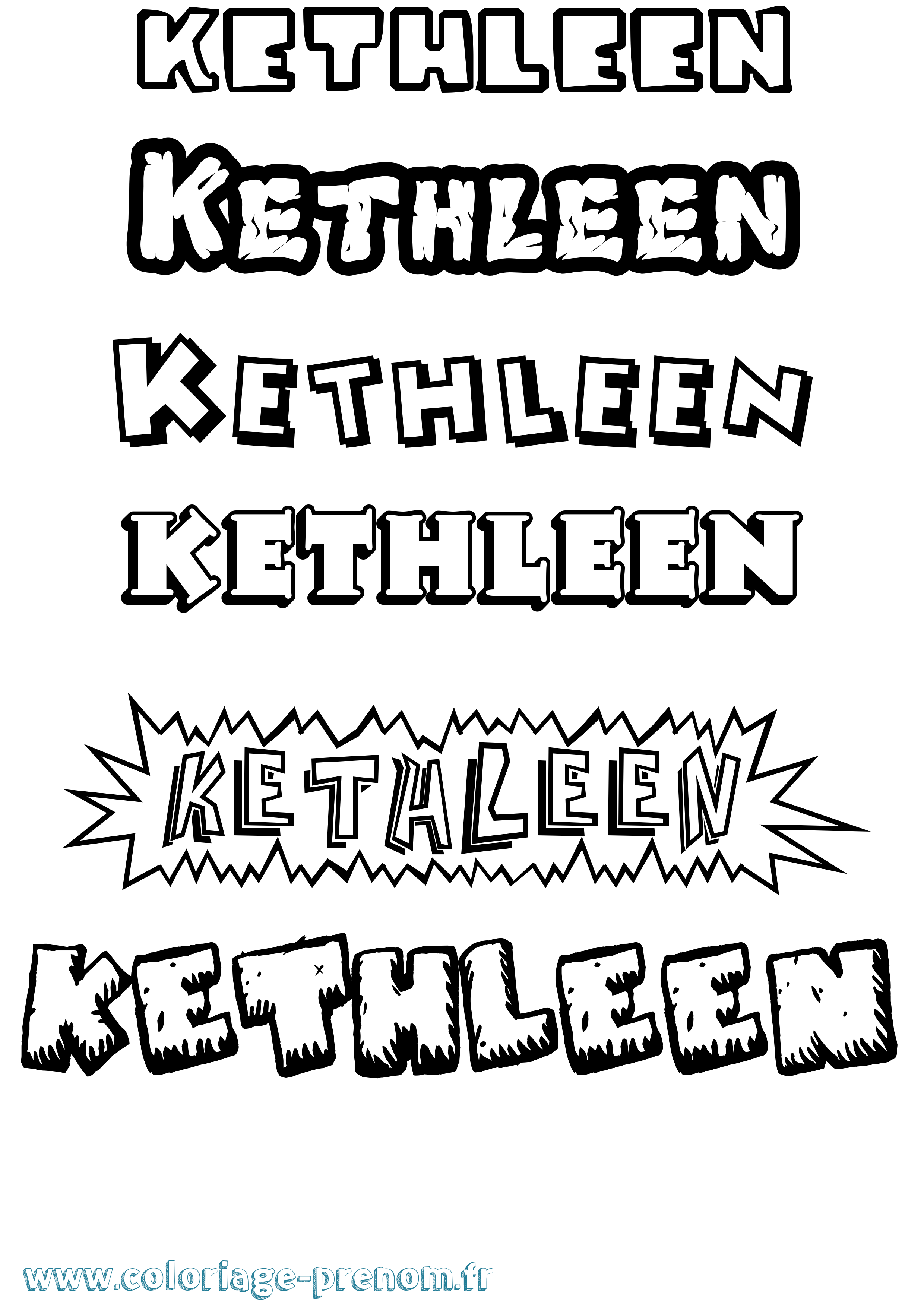 Coloriage Kethleen Dessin Animé Coloriage prénom Kethleen Dessin Animé