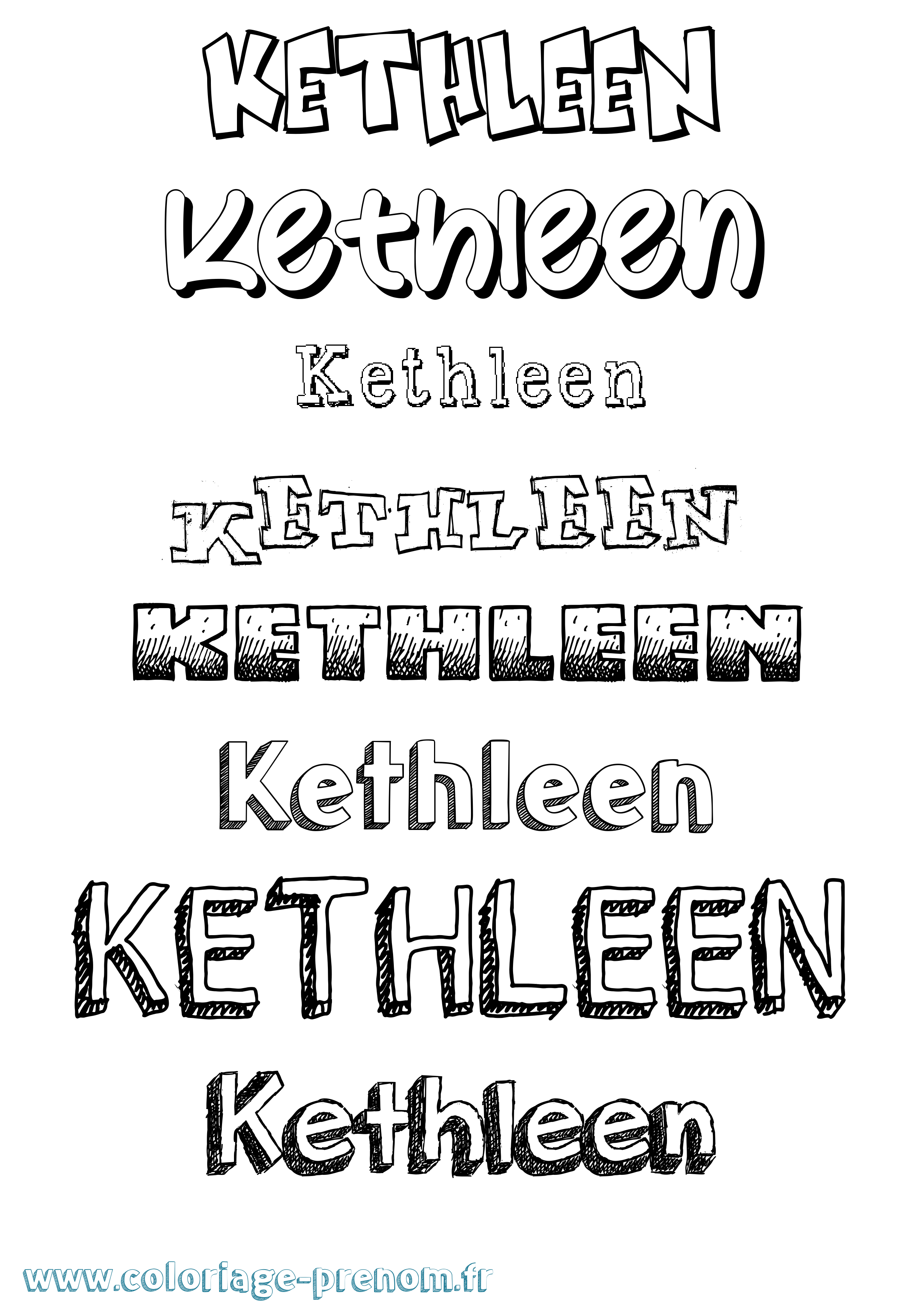 Coloriage Kethleen Dessiné Coloriage prénom Kethleen Dessiné