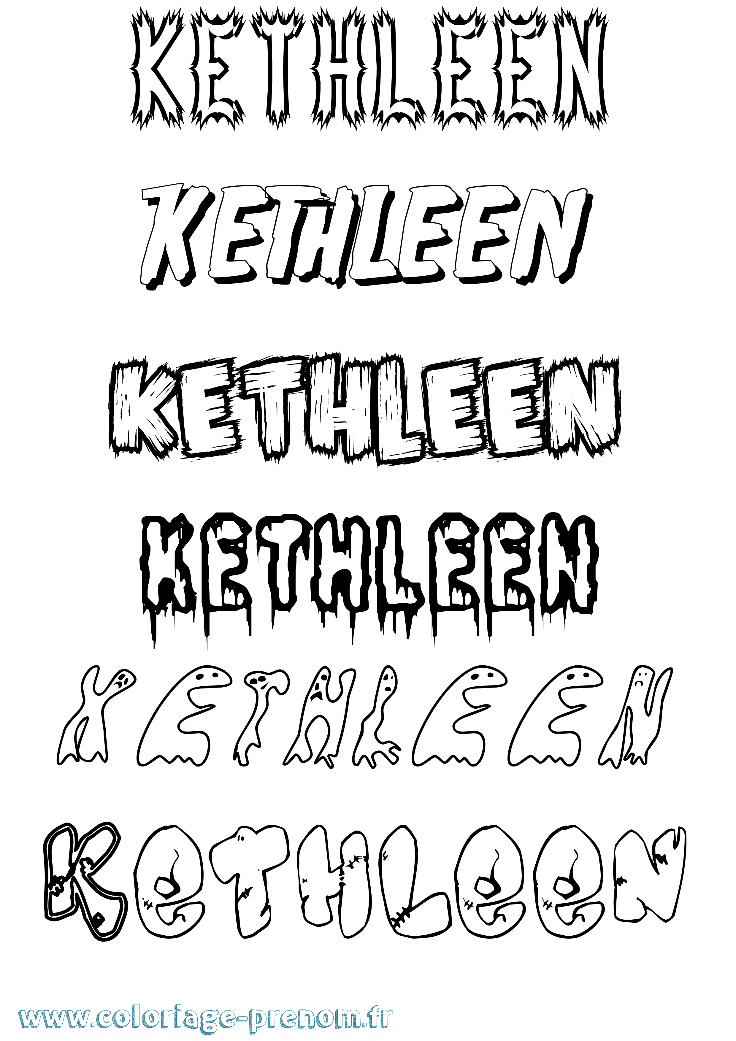 Coloriage Kethleen Frisson Coloriage prénom Kethleen Frisson