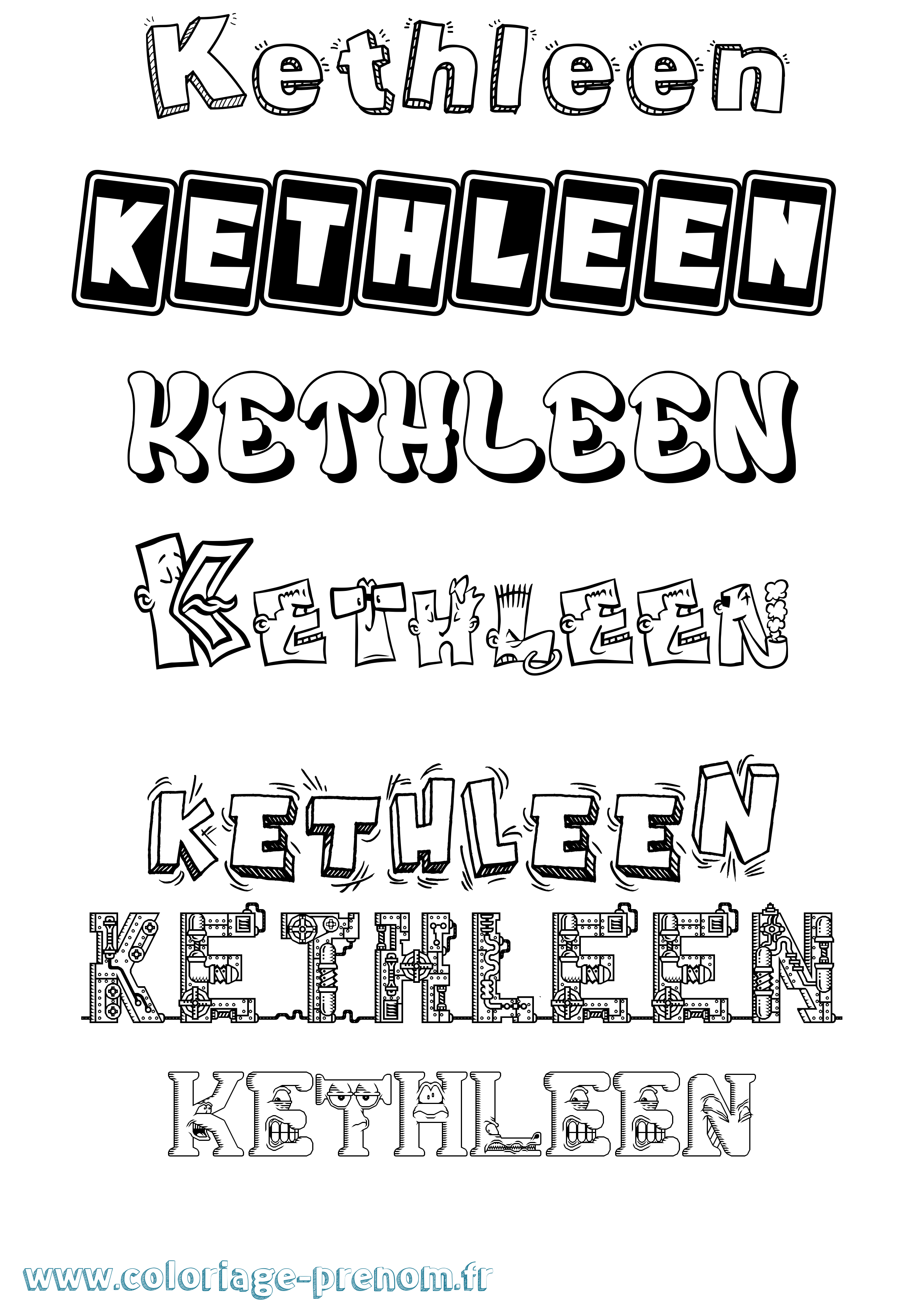 Coloriage Kethleen Fun Coloriage prénom Kethleen Fun
