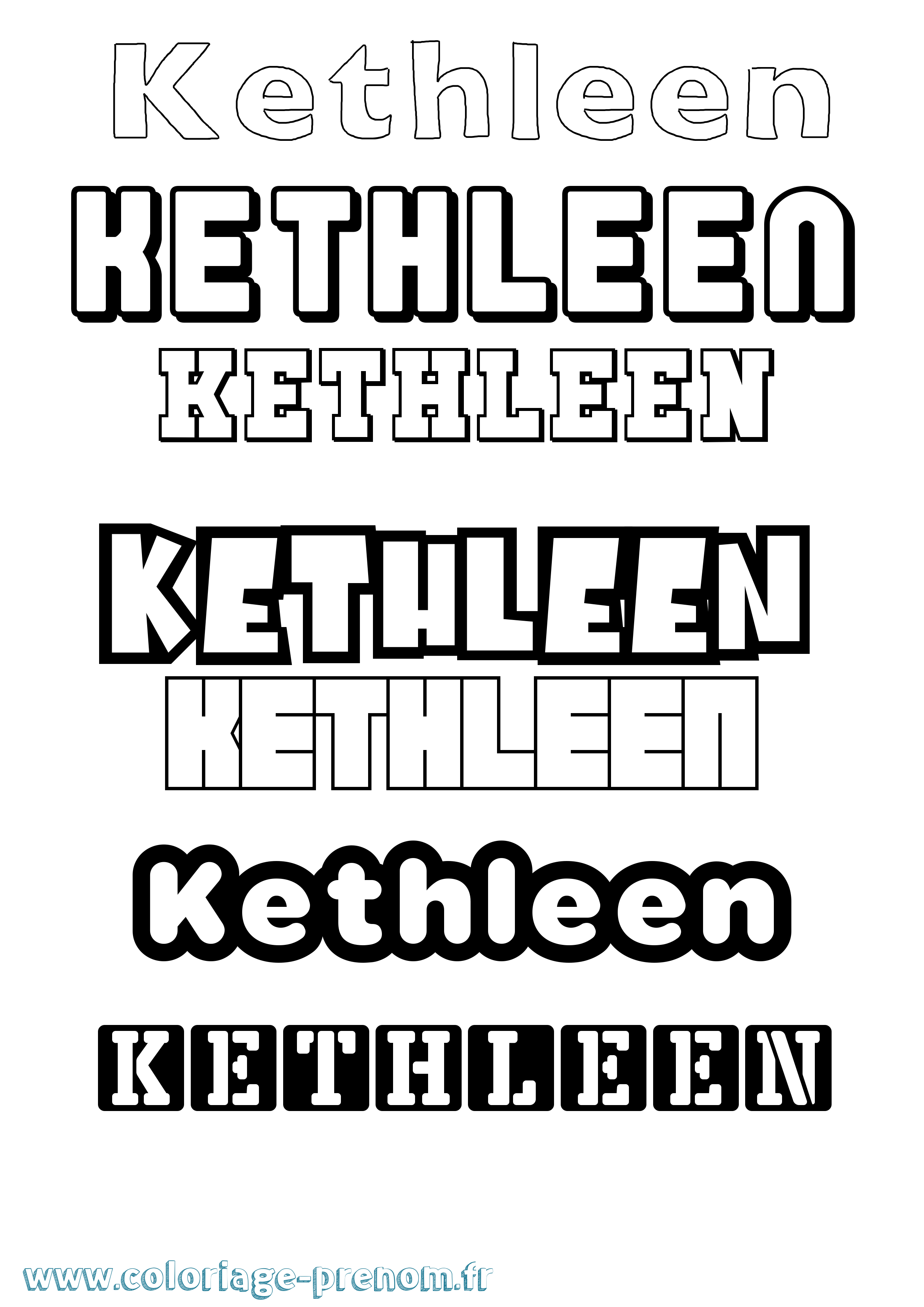 Coloriage Kethleen Simple Coloriage prénom Kethleen Simple
