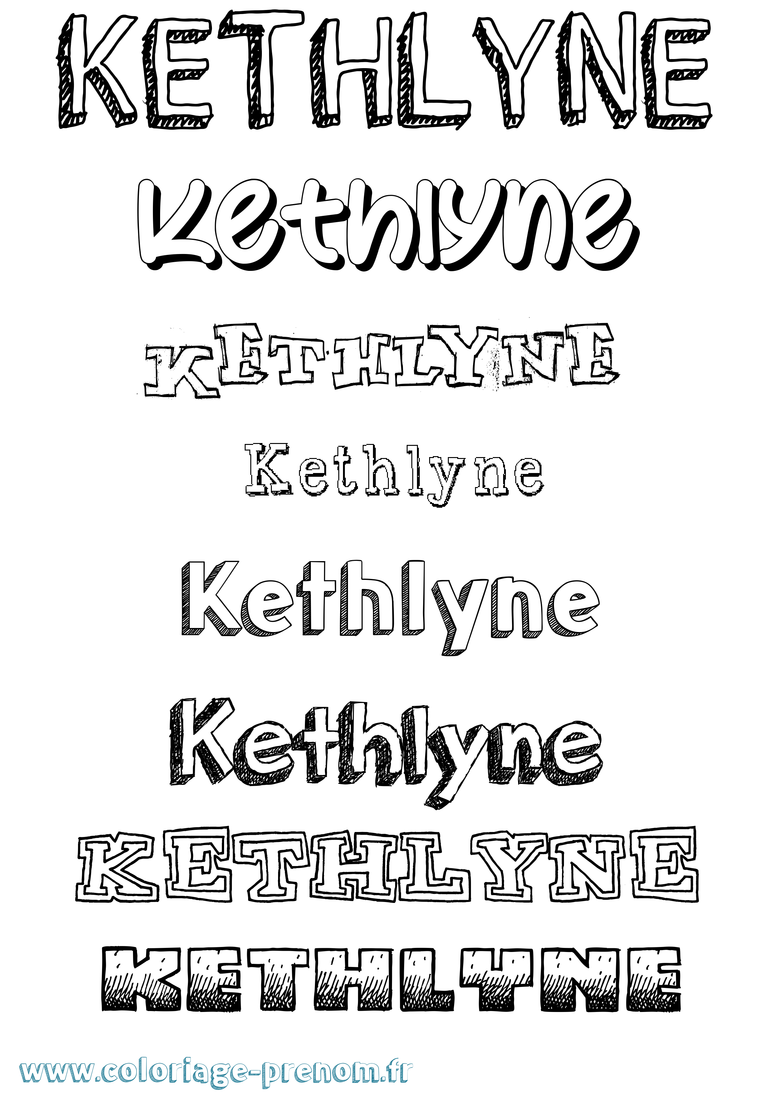 Coloriage Kethlyne Dessiné Coloriage prénom Kethlyne Dessiné