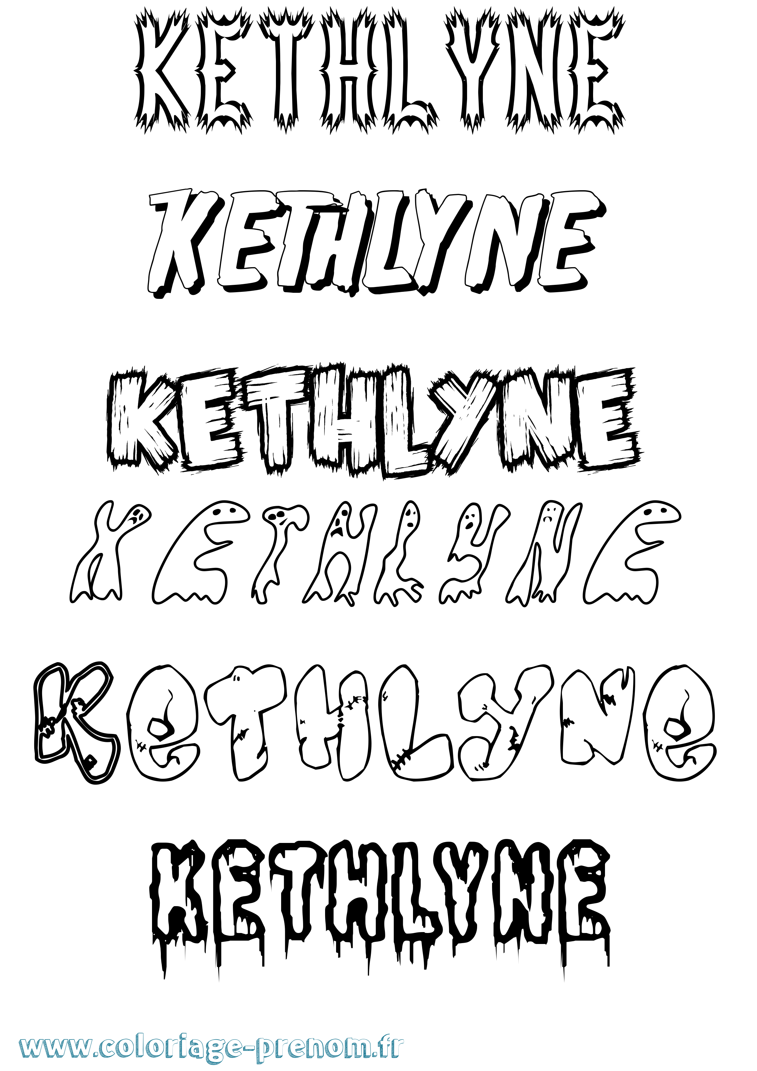 Coloriage Kethlyne Frisson Coloriage prénom Kethlyne Frisson