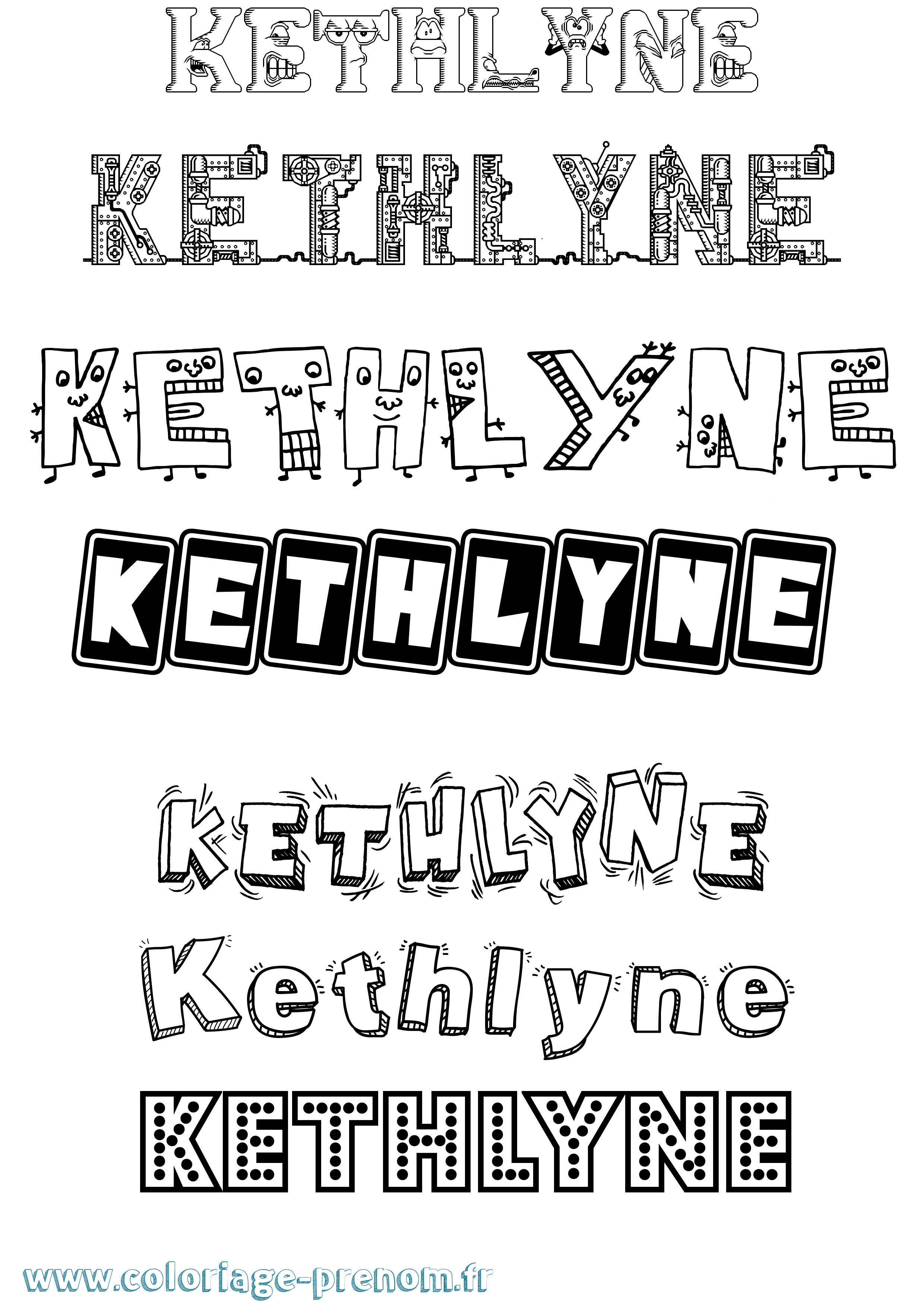 Coloriage Kethlyne Fun Coloriage prénom Kethlyne Fun