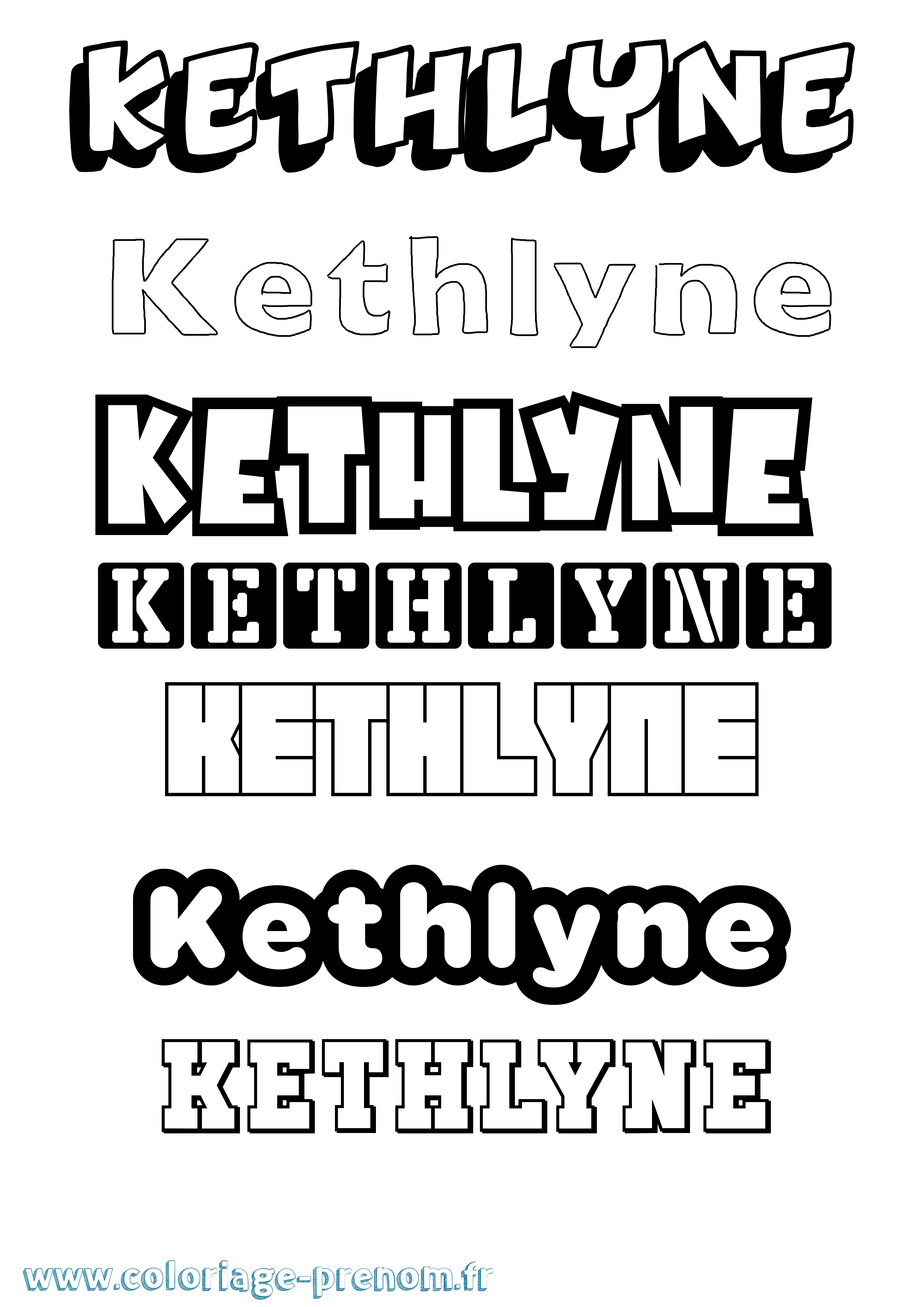 Coloriage Kethlyne Simple Coloriage prénom Kethlyne Simple