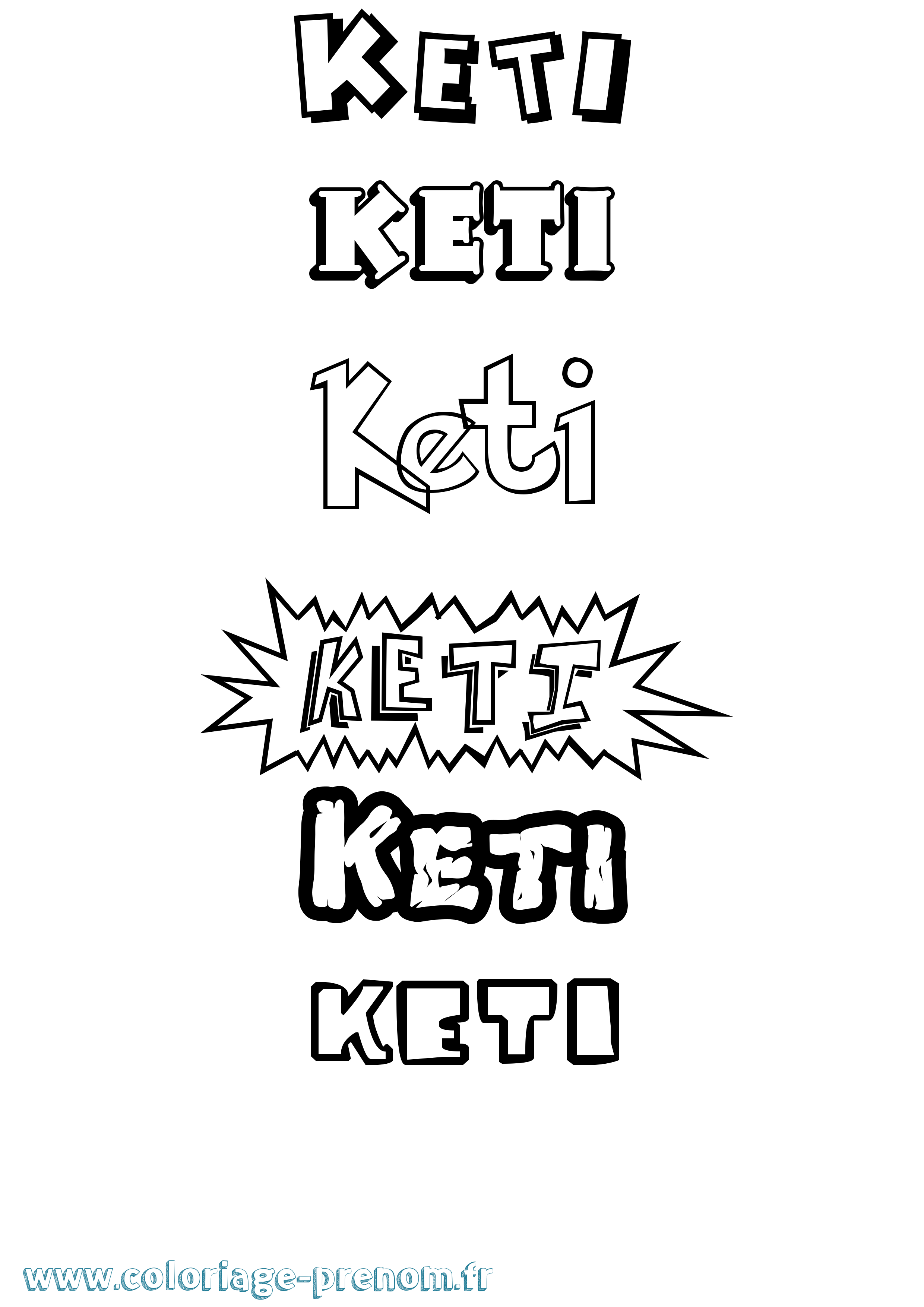 Coloriage Keti Dessin Animé Coloriage prénom Keti Dessin Animé