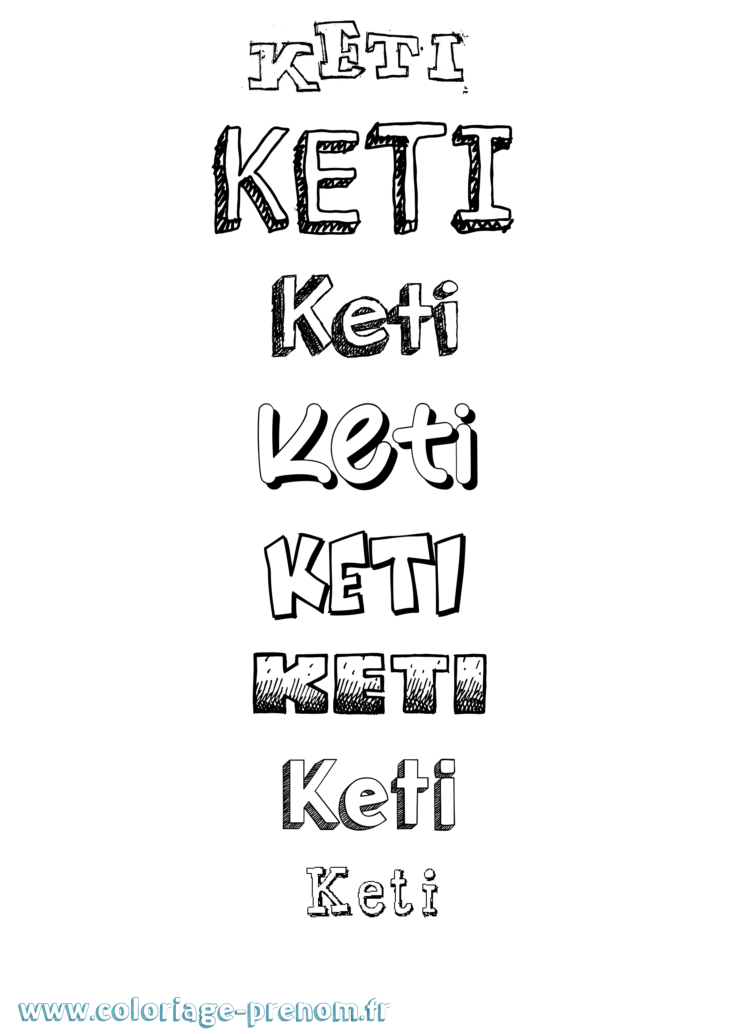 Coloriage Keti Dessiné Coloriage prénom Keti Dessiné