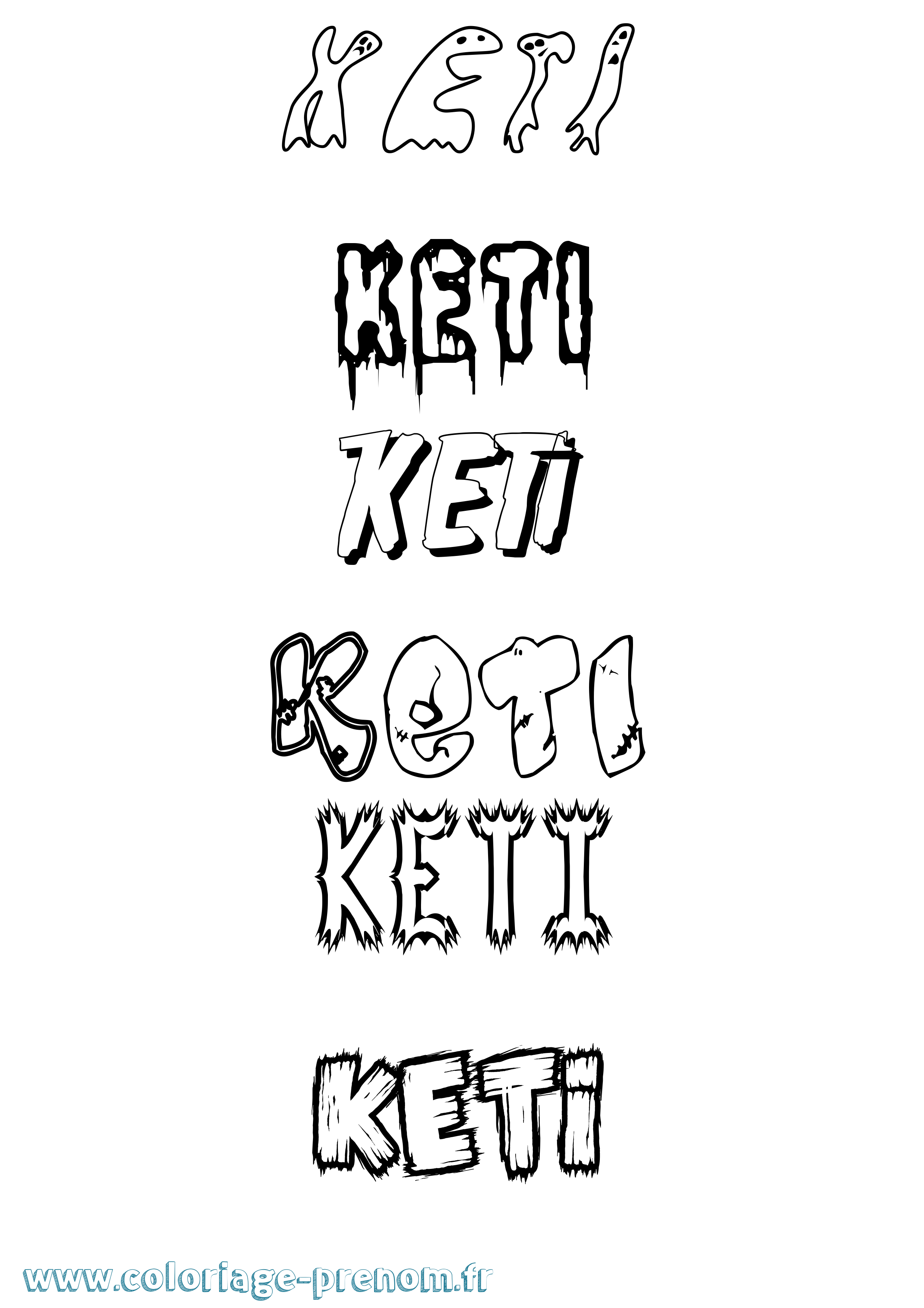 Coloriage Keti Frisson Coloriage prénom Keti Frisson