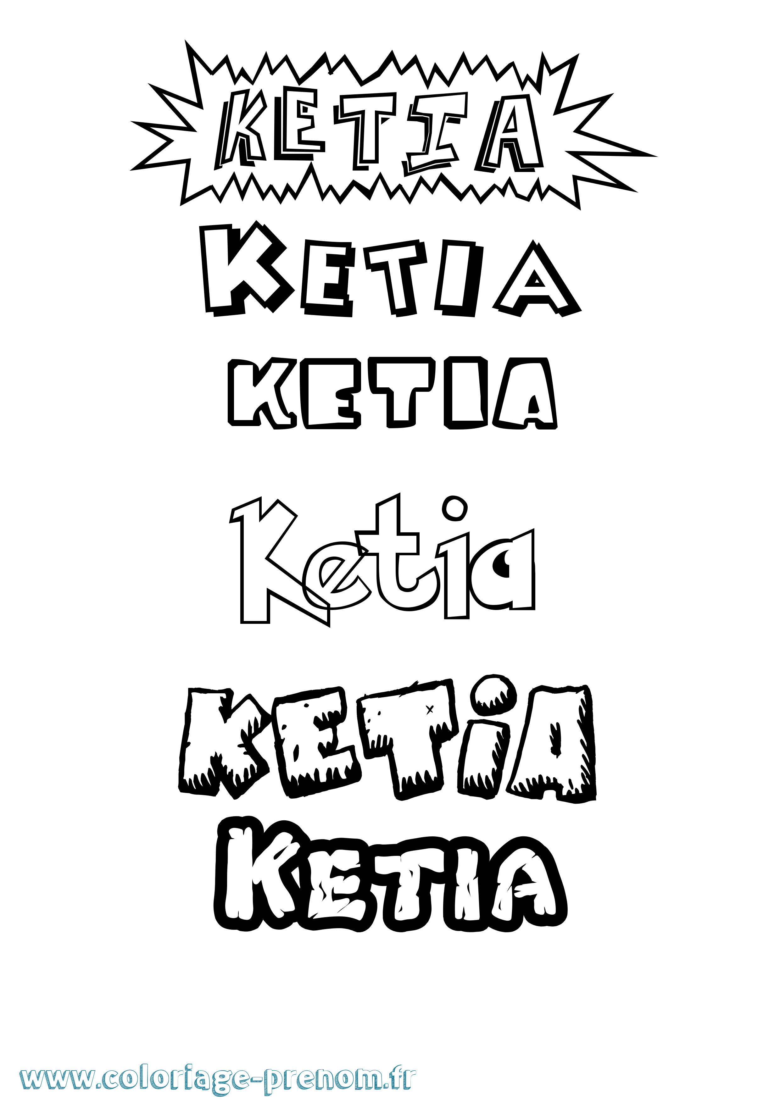 Coloriage Ketia Dessin Animé Coloriage prénom Ketia Dessin Animé