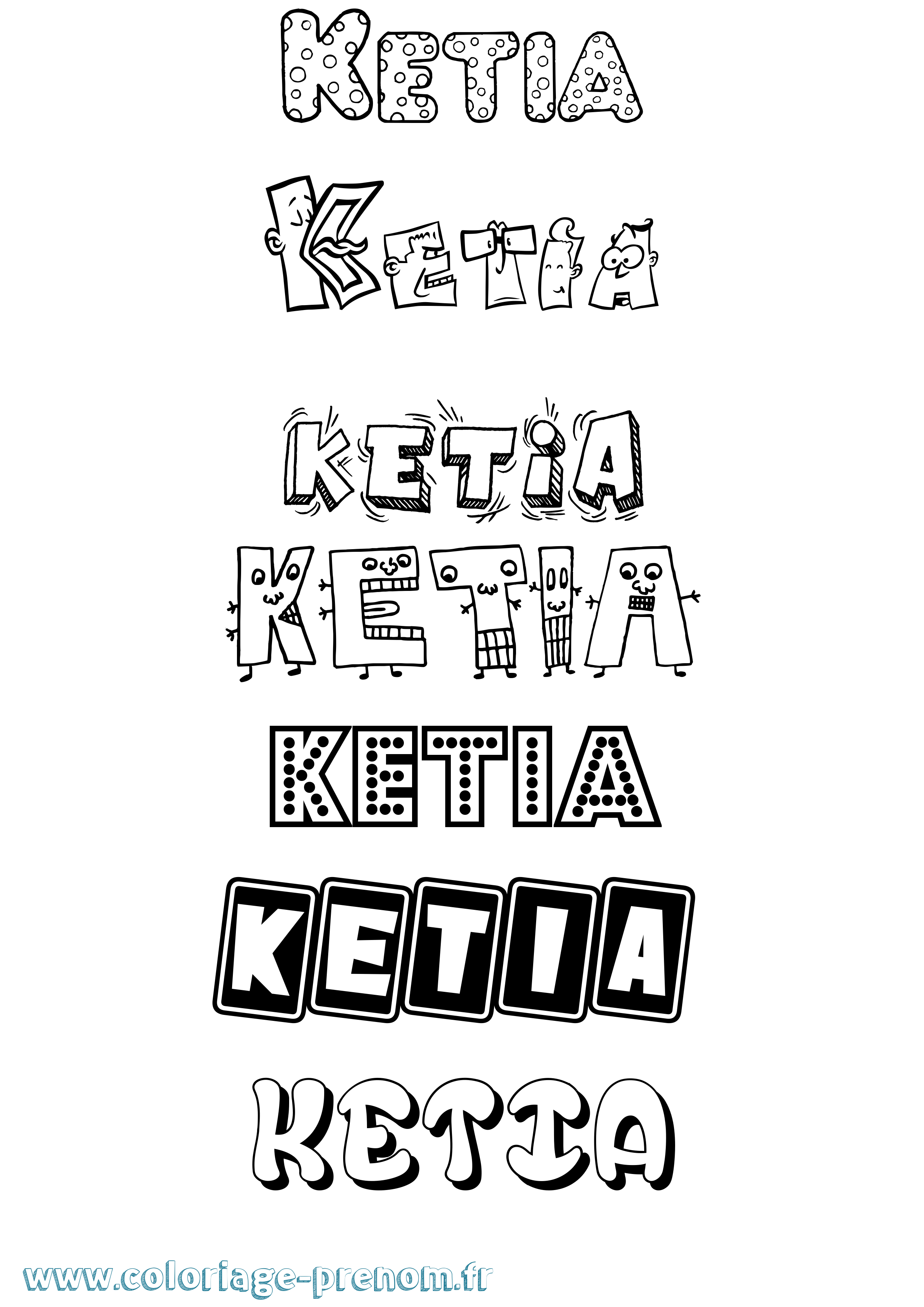 Coloriage Ketia Fun Coloriage prénom Ketia Fun