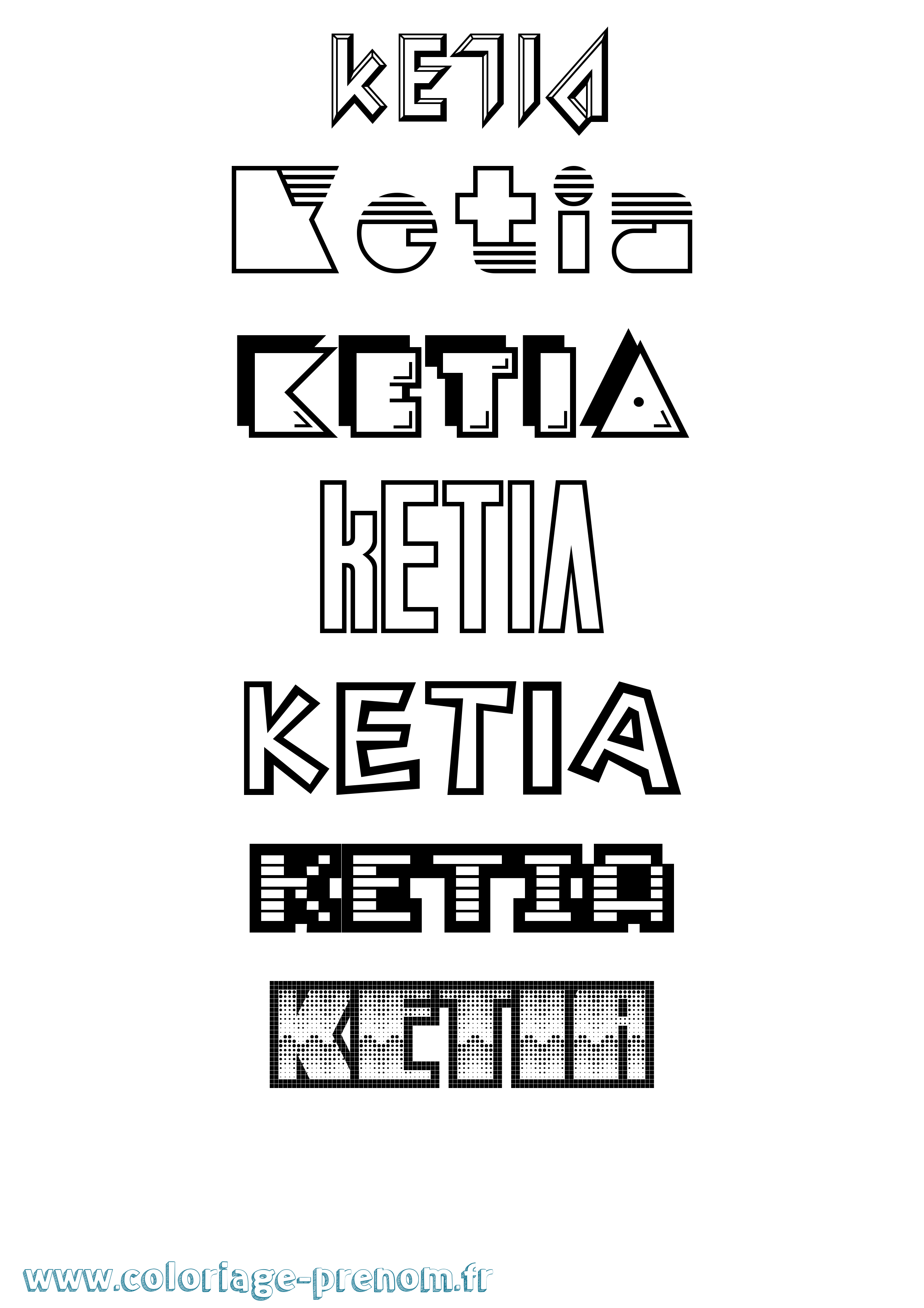 Coloriage Ketia Jeux Vidéos Coloriage prénom Ketia Jeux Vidéos