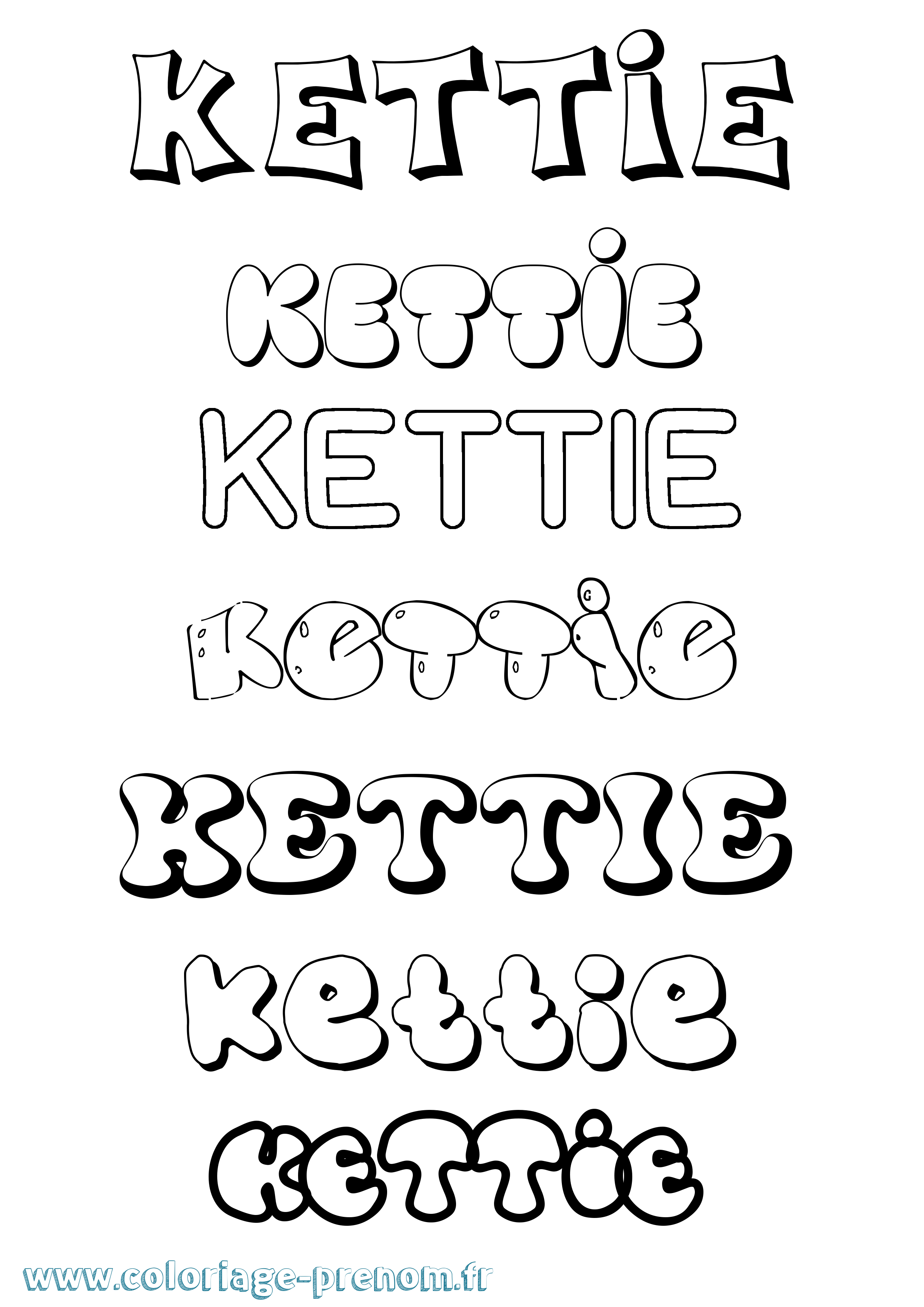 Coloriage Kettie Bubble Coloriage prénom Kettie Bubble