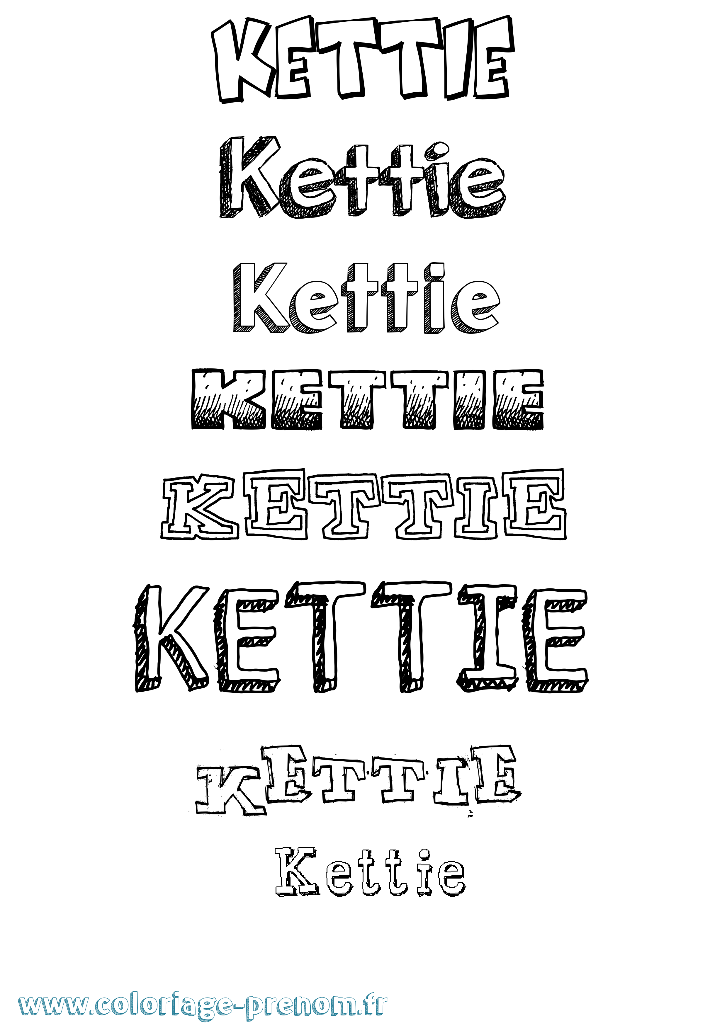 Coloriage Kettie Dessiné Coloriage prénom Kettie Dessiné