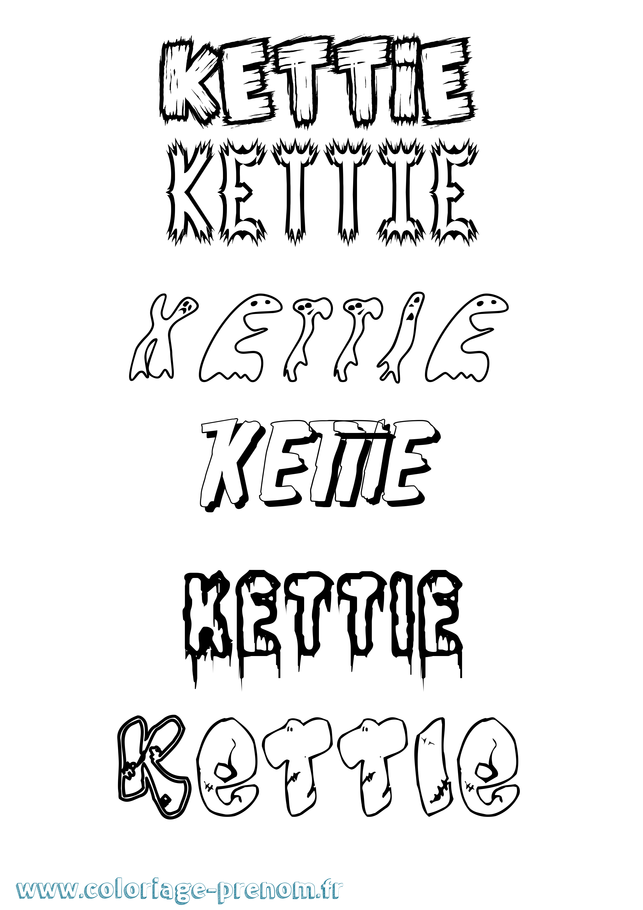 Coloriage Kettie Frisson Coloriage prénom Kettie Frisson