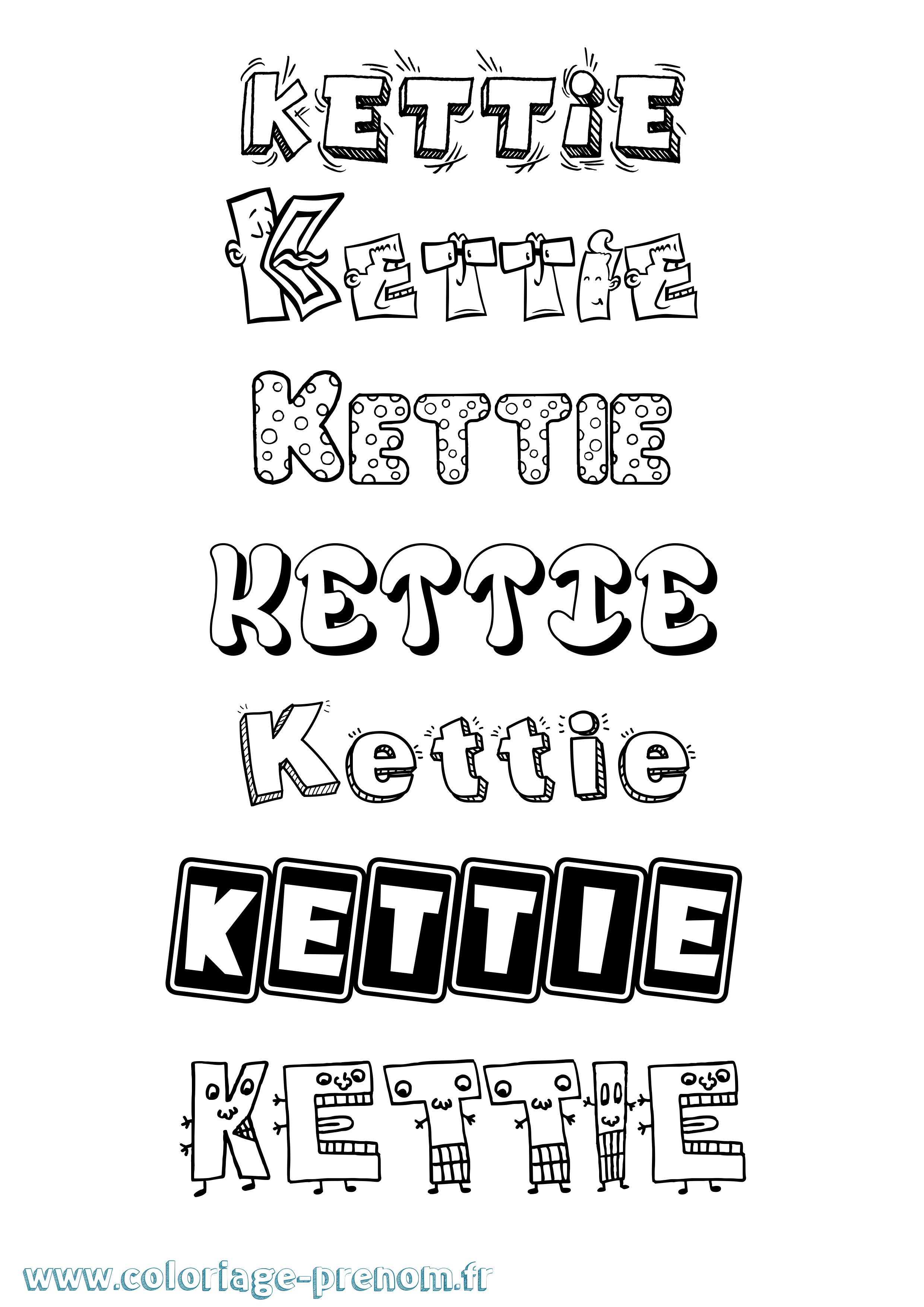 Coloriage Kettie Fun Coloriage prénom Kettie Fun